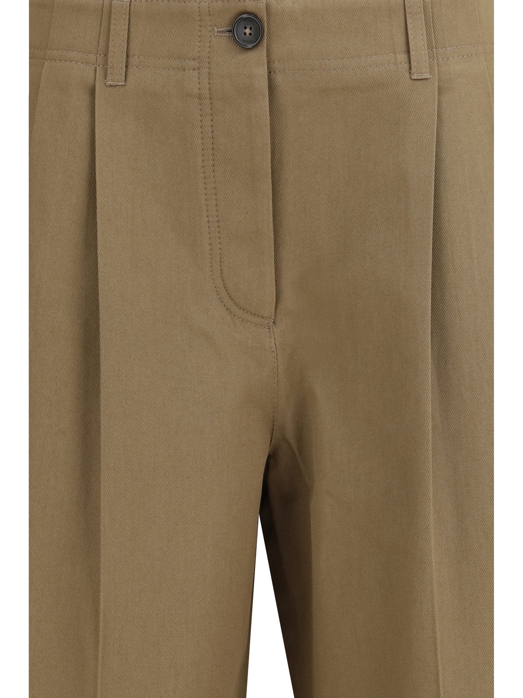 Toteme Organic Cotton Straight-Leg Trousers — Beige by Toteme