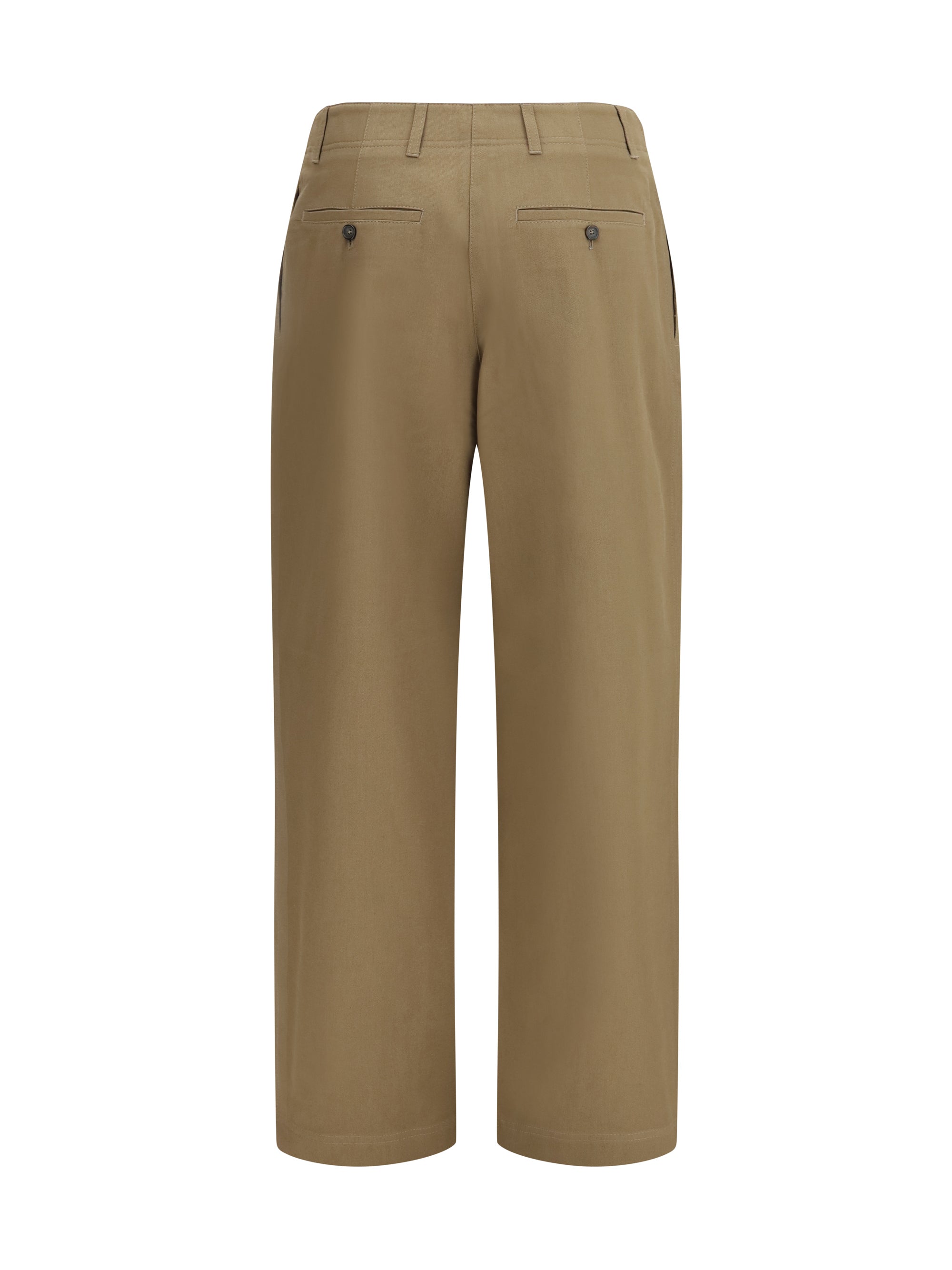 Toteme Organic Cotton Straight-Leg Trousers — Beige, view 2