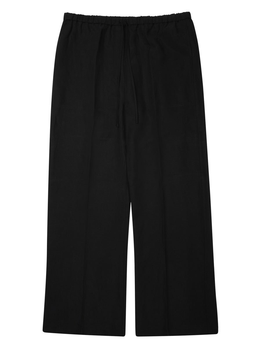 Toteme Lyocell-Linen Blend Trousers — Black by Toteme