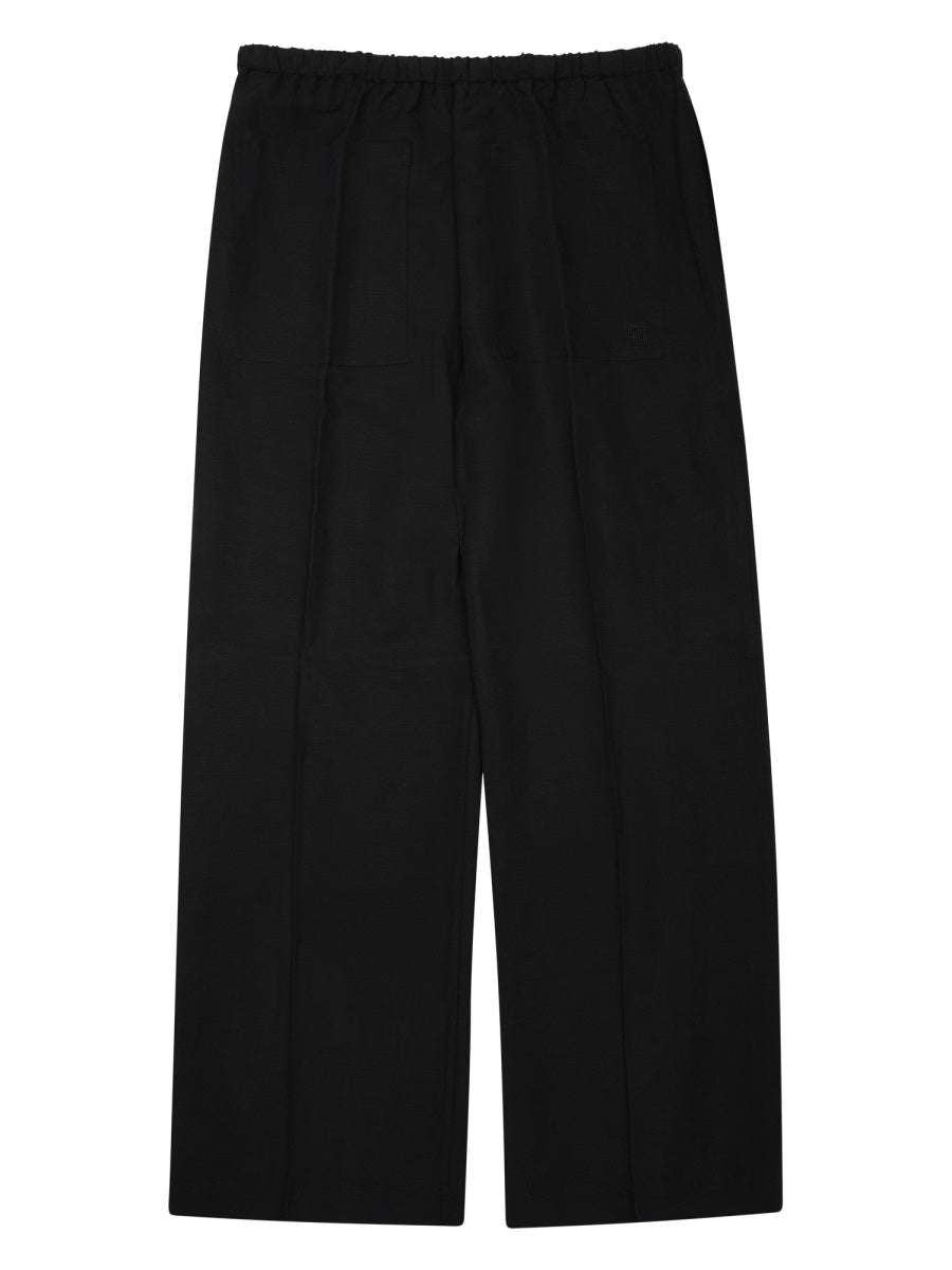Toteme Lyocell-Linen Blend Trousers — Black, view 2