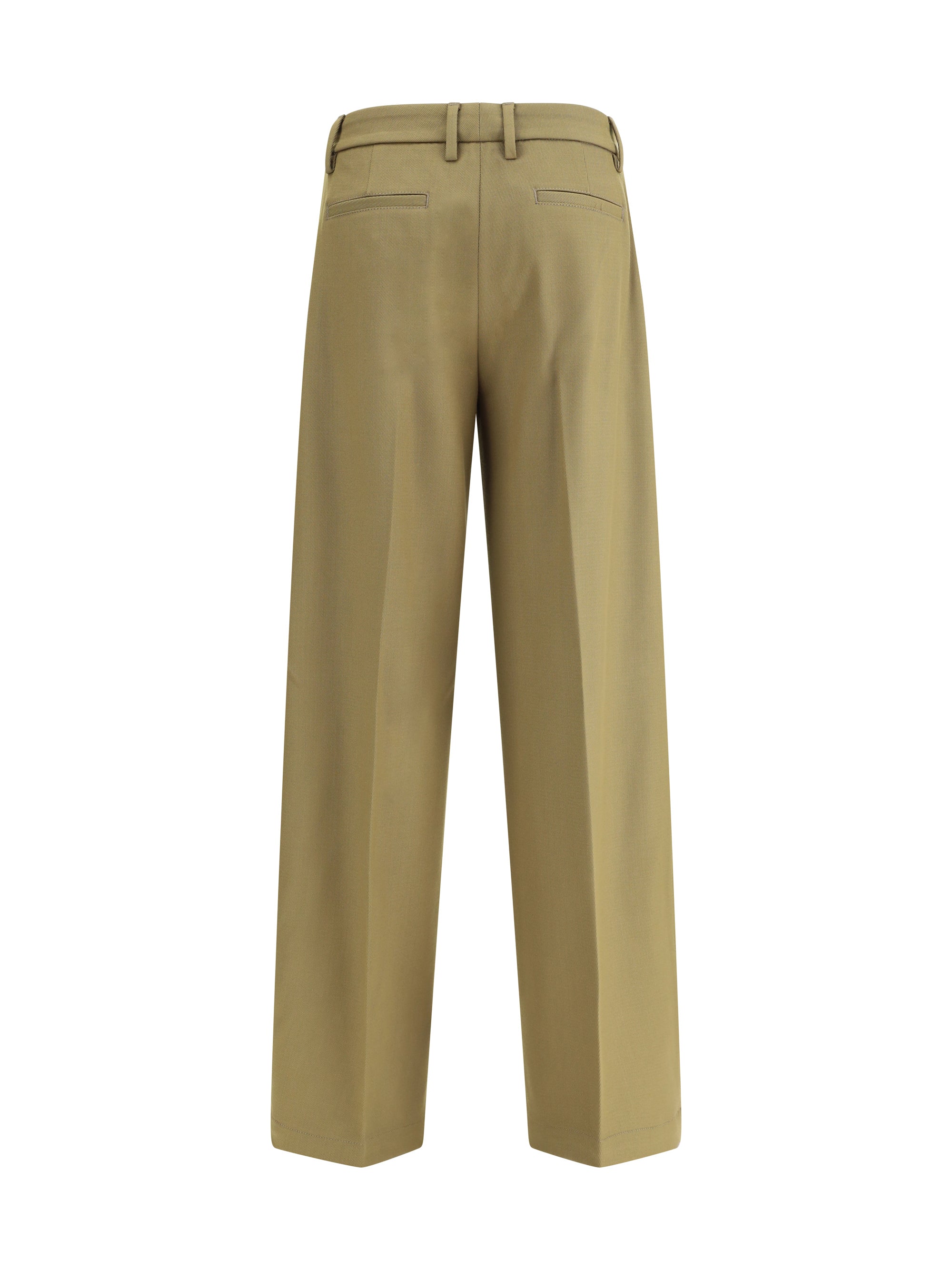 True Royal Virgin Wool Trousers — Olive, view 2