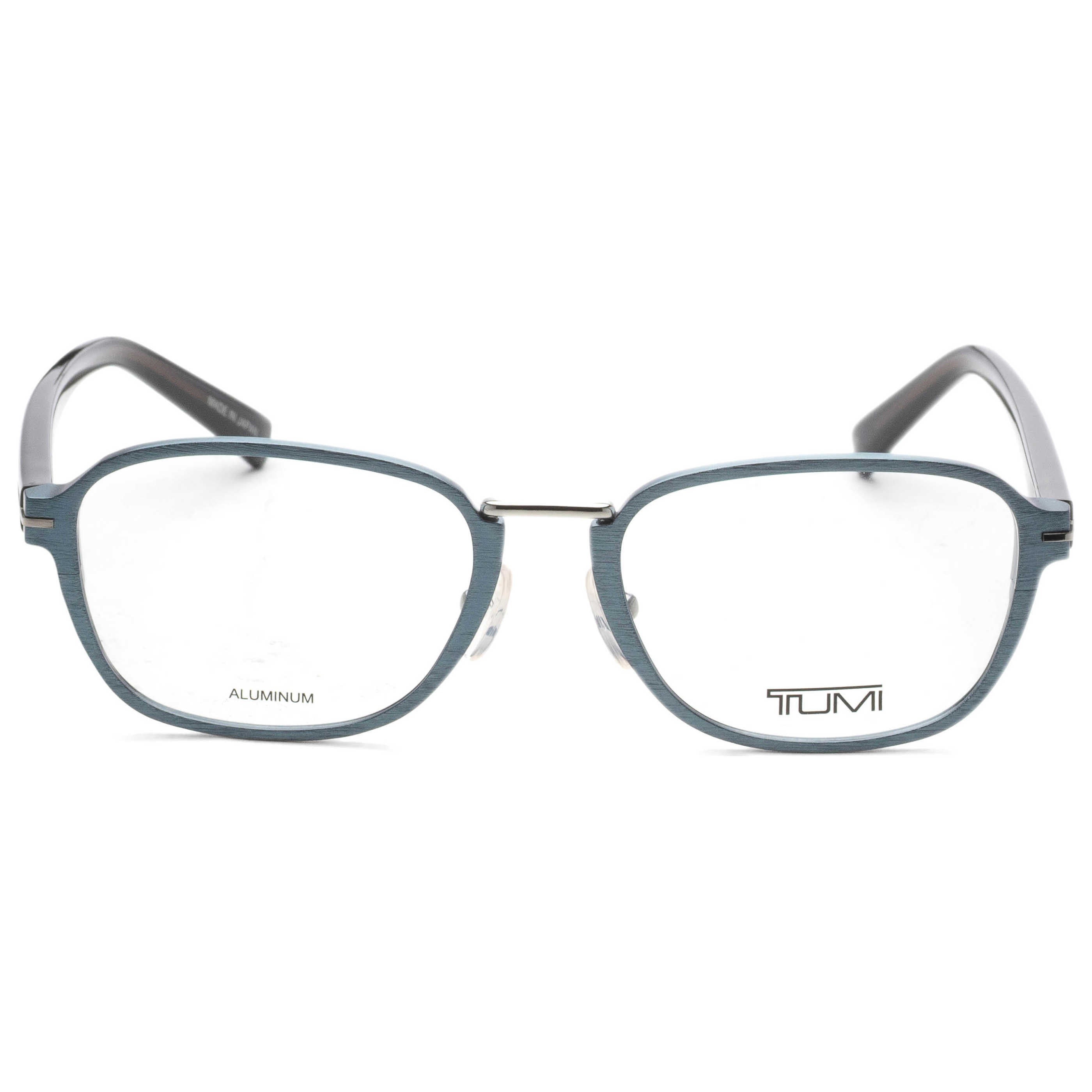 Tumi VTU0235201AQ Blue Havana Metal Frame Eyeglasses — Blue, view 3