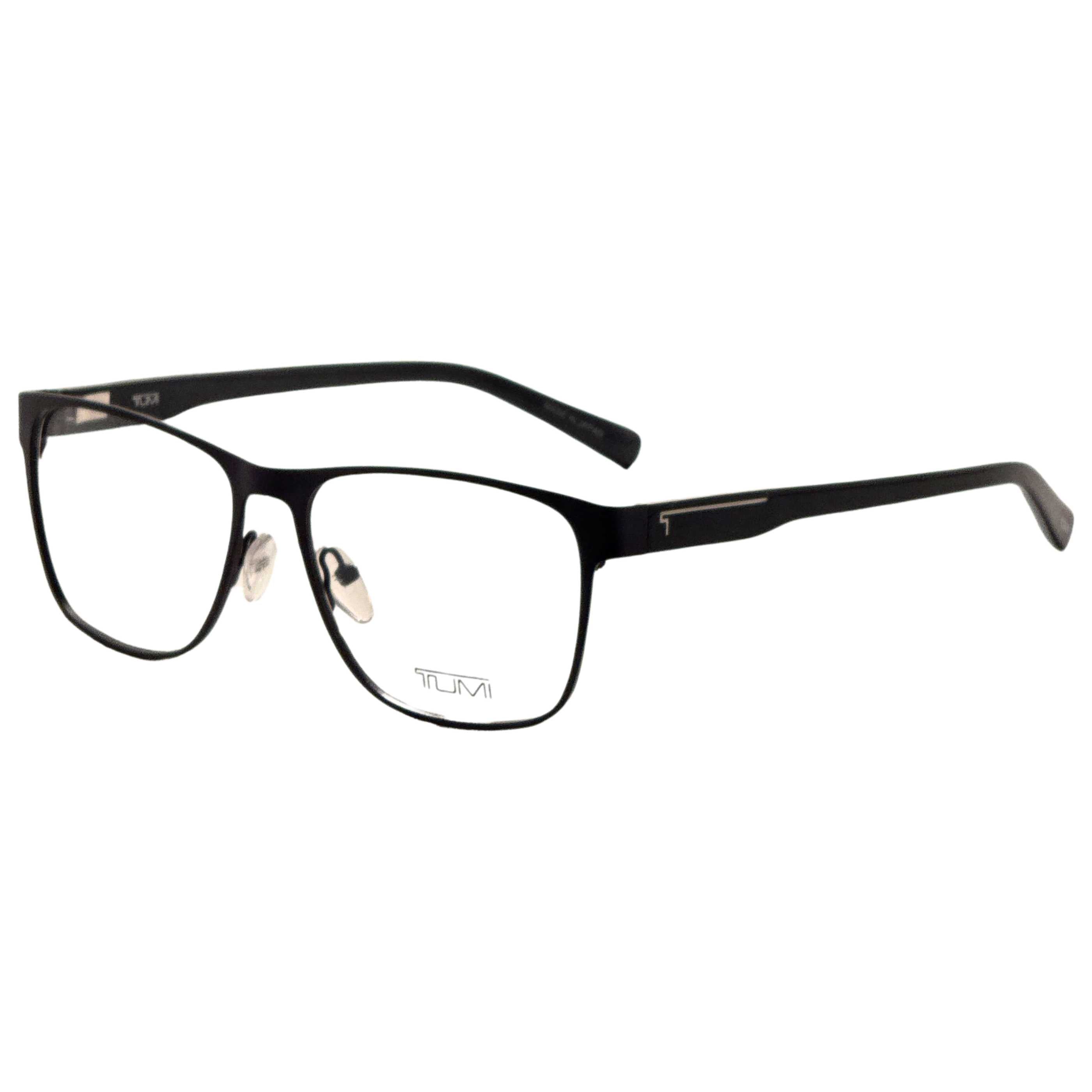 Tumi VTU5165501AQ Metal Rectangle Eyeglasses — Black by Tumi