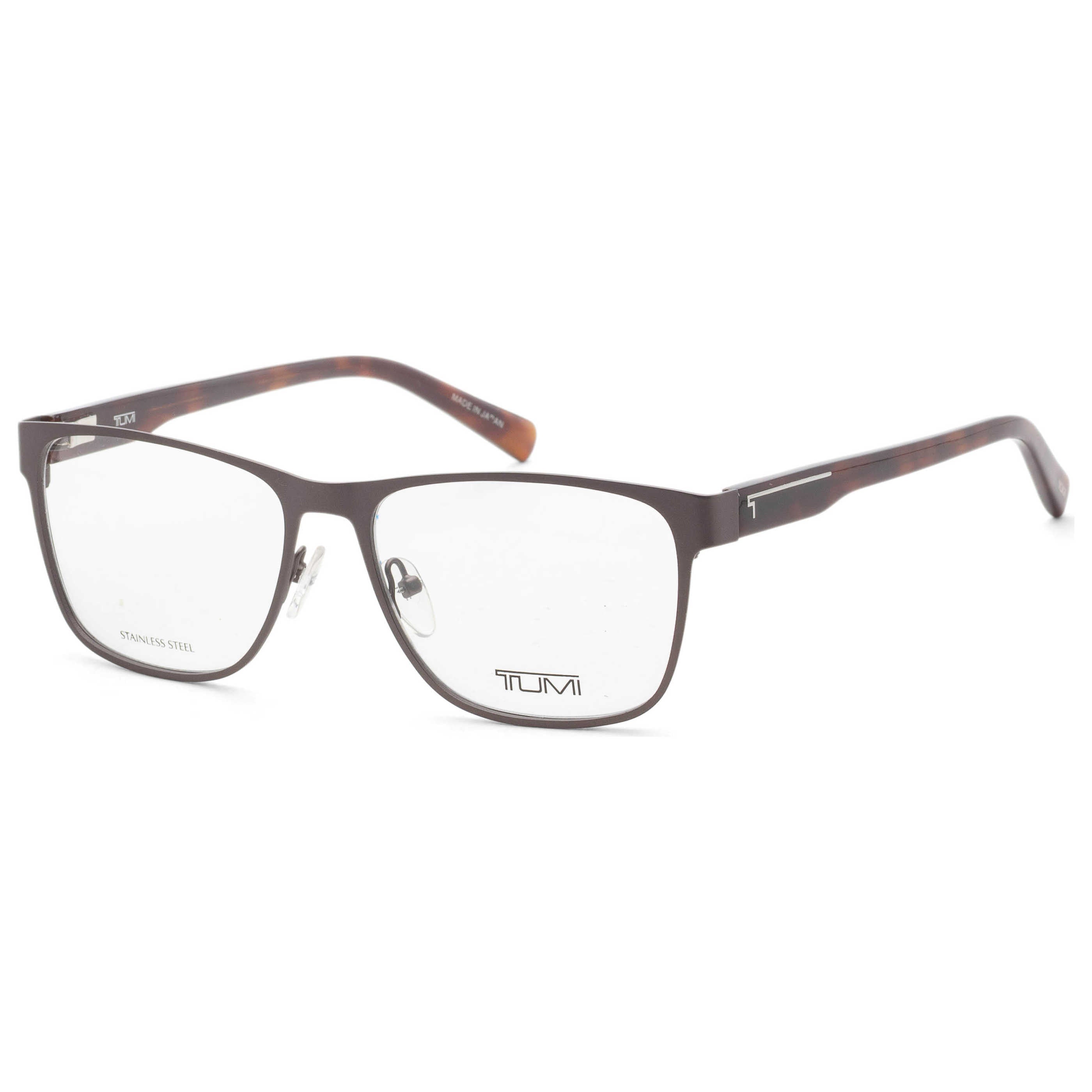 Tumi VTU51655H68X Metal Rectangular Eyeglasses — Brown by Tumi