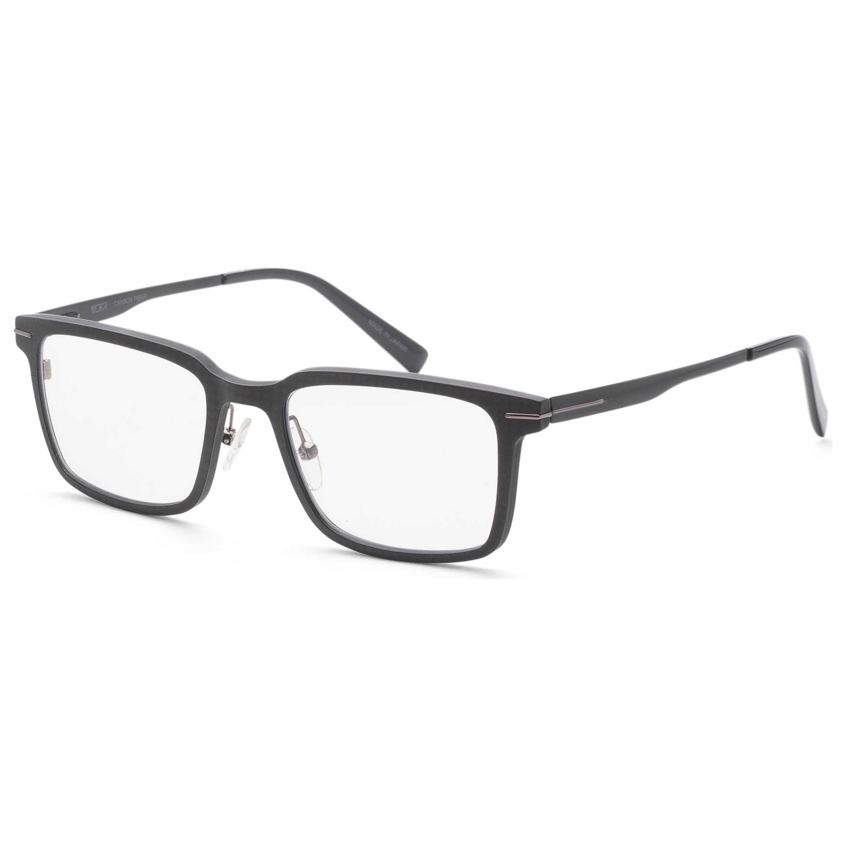 Tumi VTU5215302AN Metal and Plastic Rectangle Eyeglasses — Black by Tumi