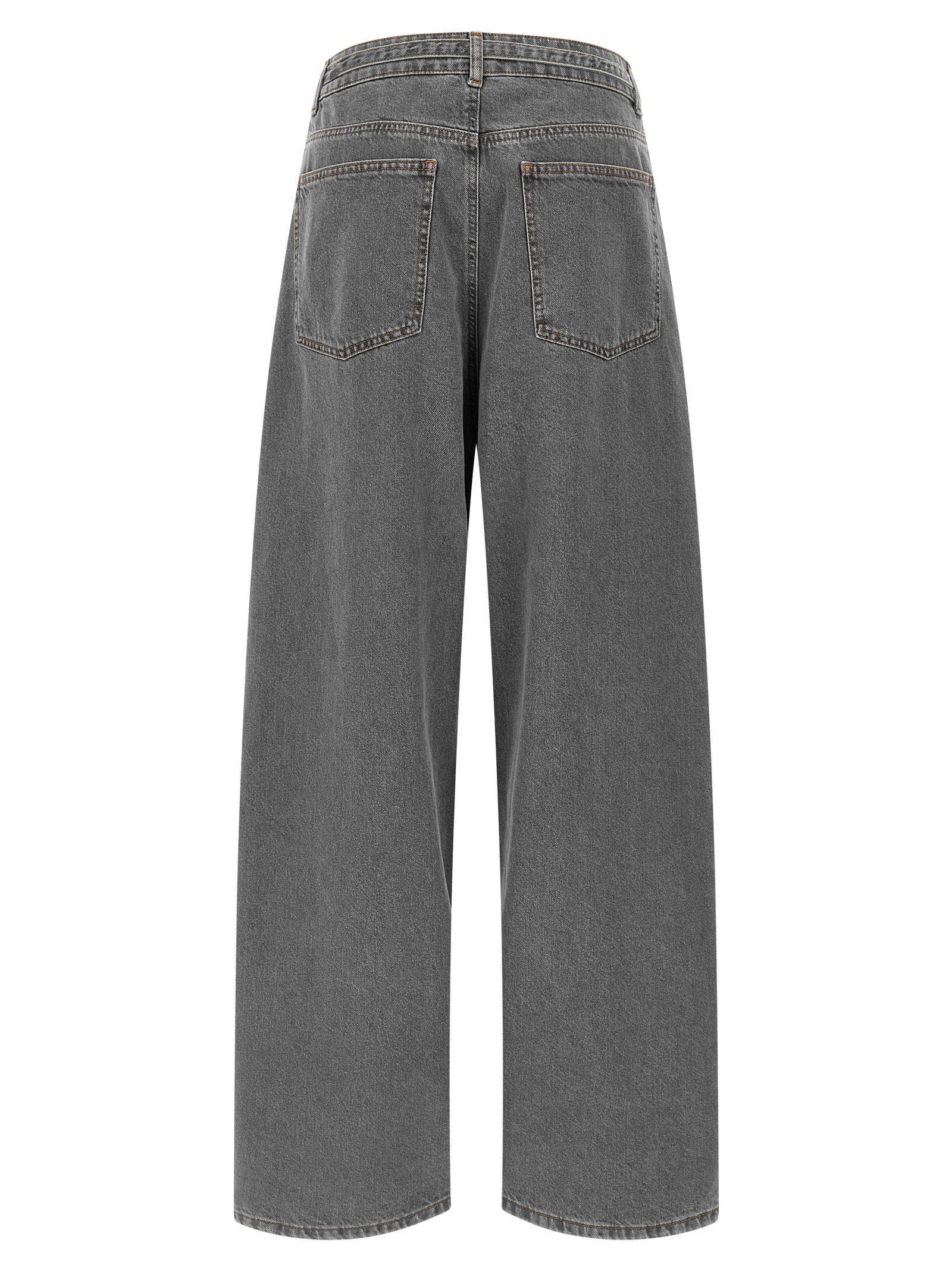 Twin Set Belted Wide-Leg Jeans — Grey, view 2