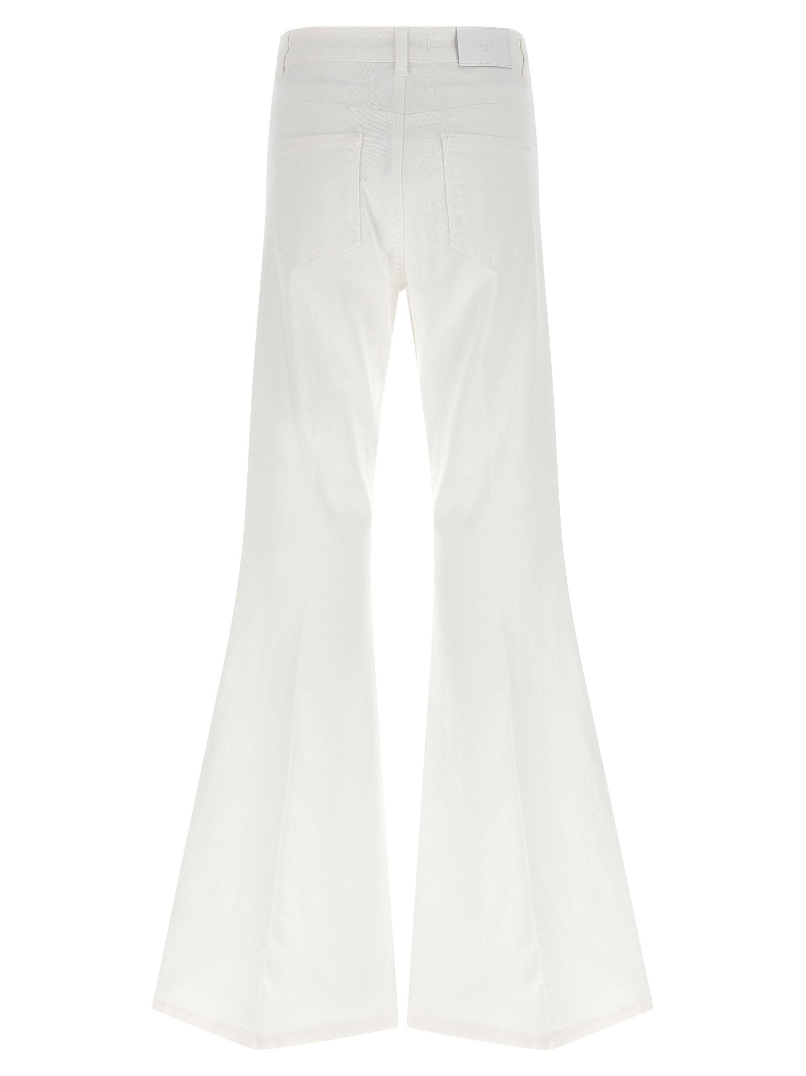 Twin Set Flared Leg Jeans — White, view 2