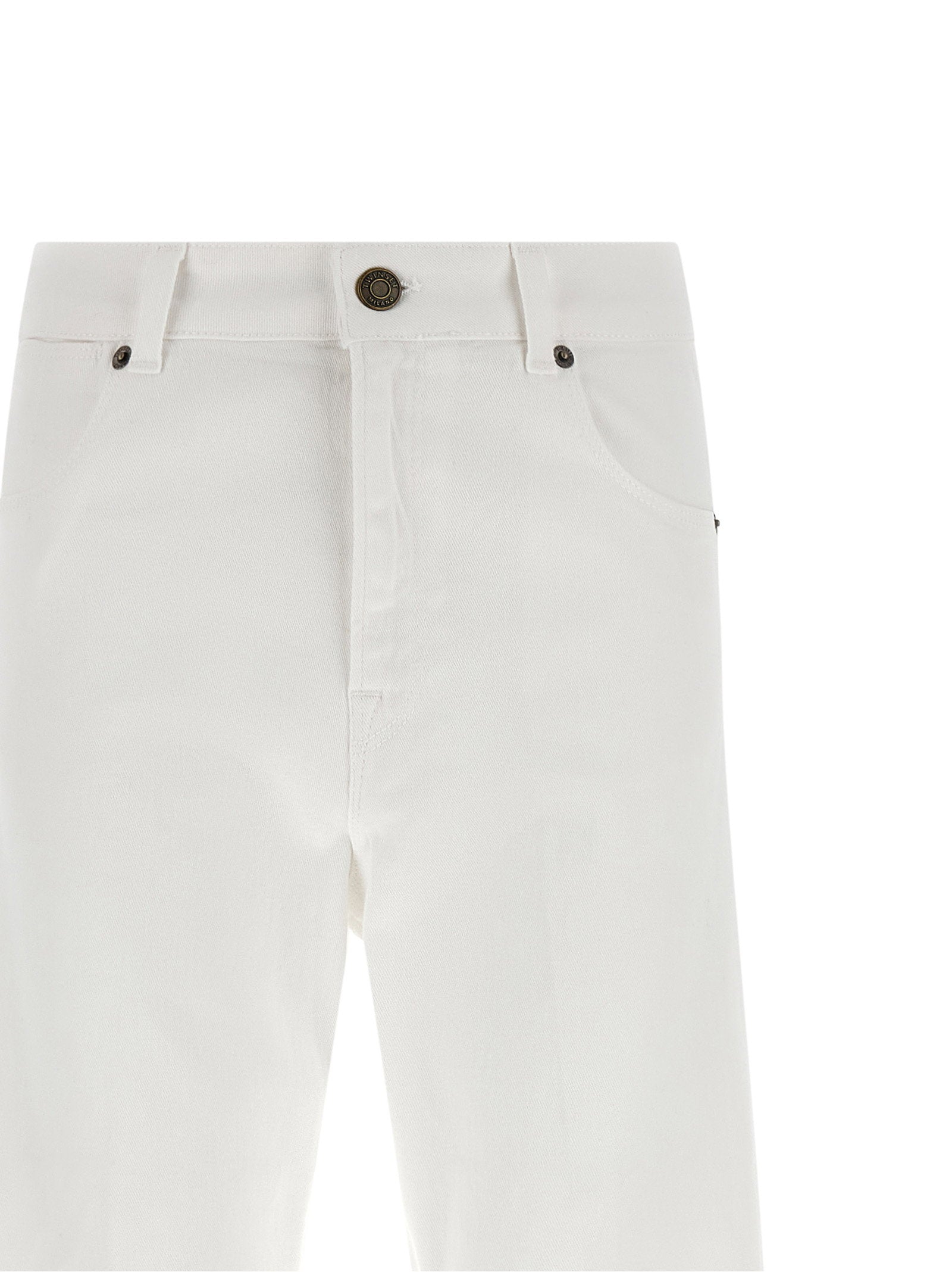 Twin Set Flared Leg Jeans — White, view 3