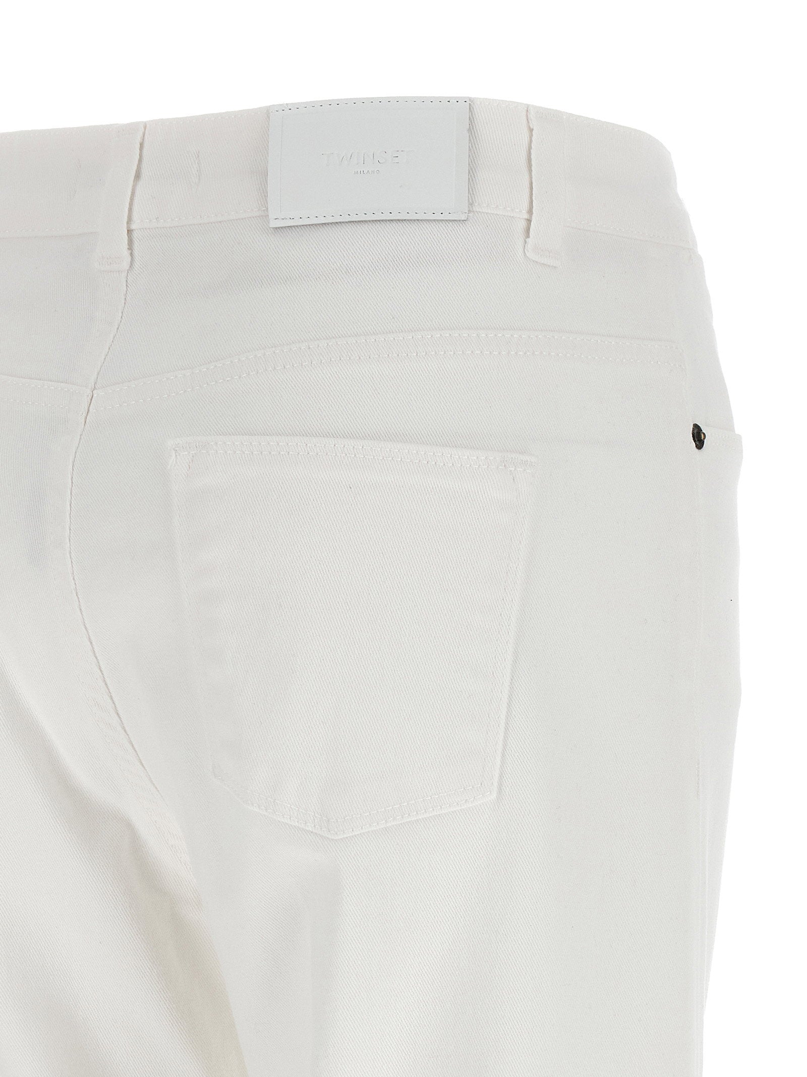 Twin Set Flared Leg Jeans — White, view 4
