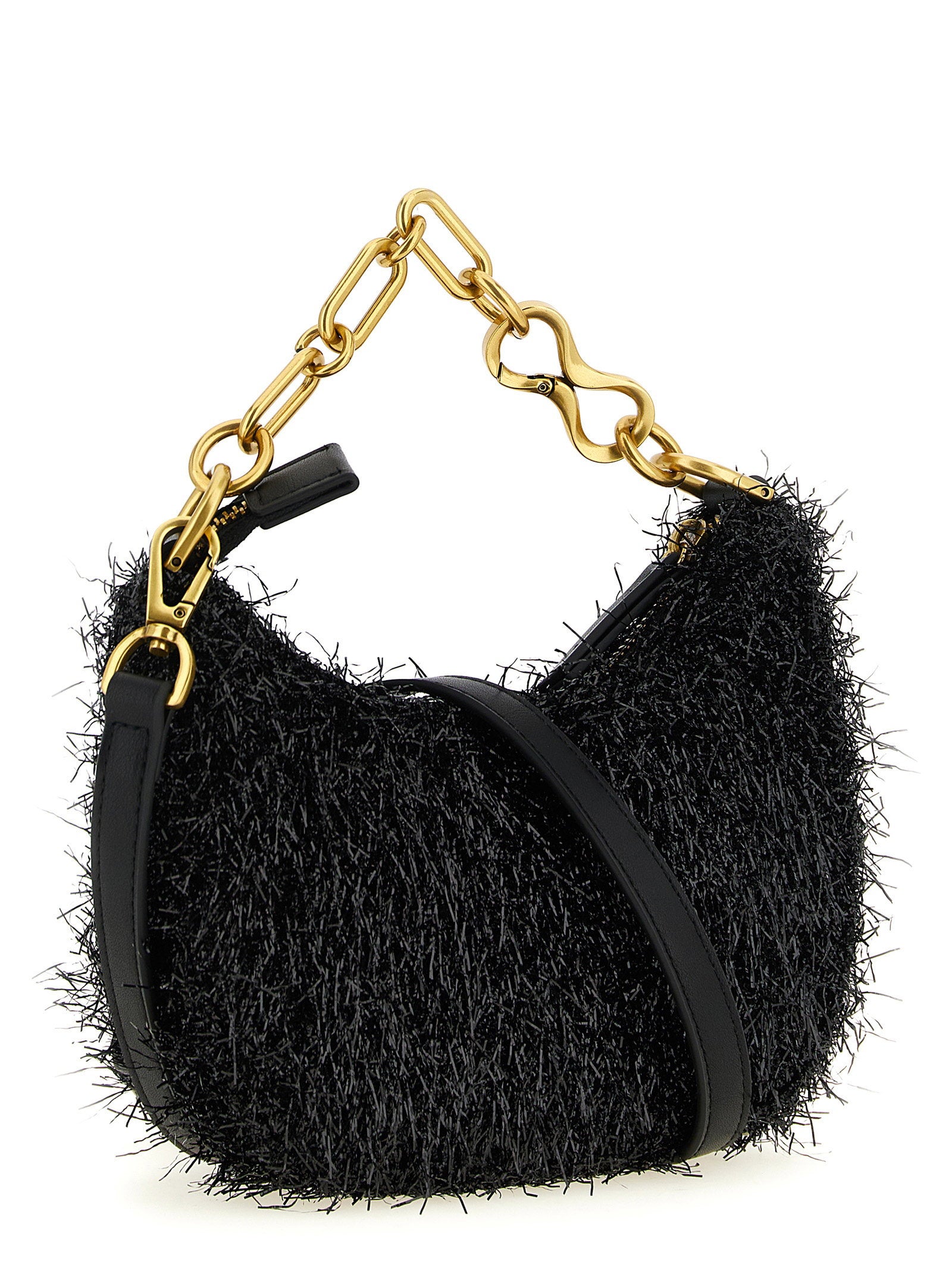 Twin Set Textured Lurex Mini Bag — Black, view 2