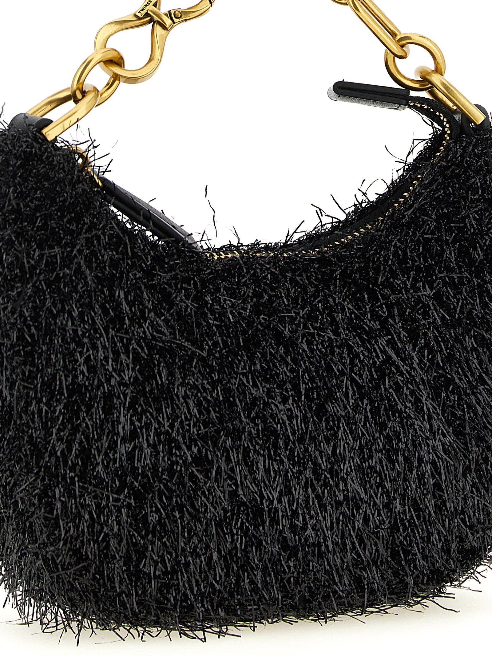 Twin Set Textured Lurex Mini Bag — Black, view 3