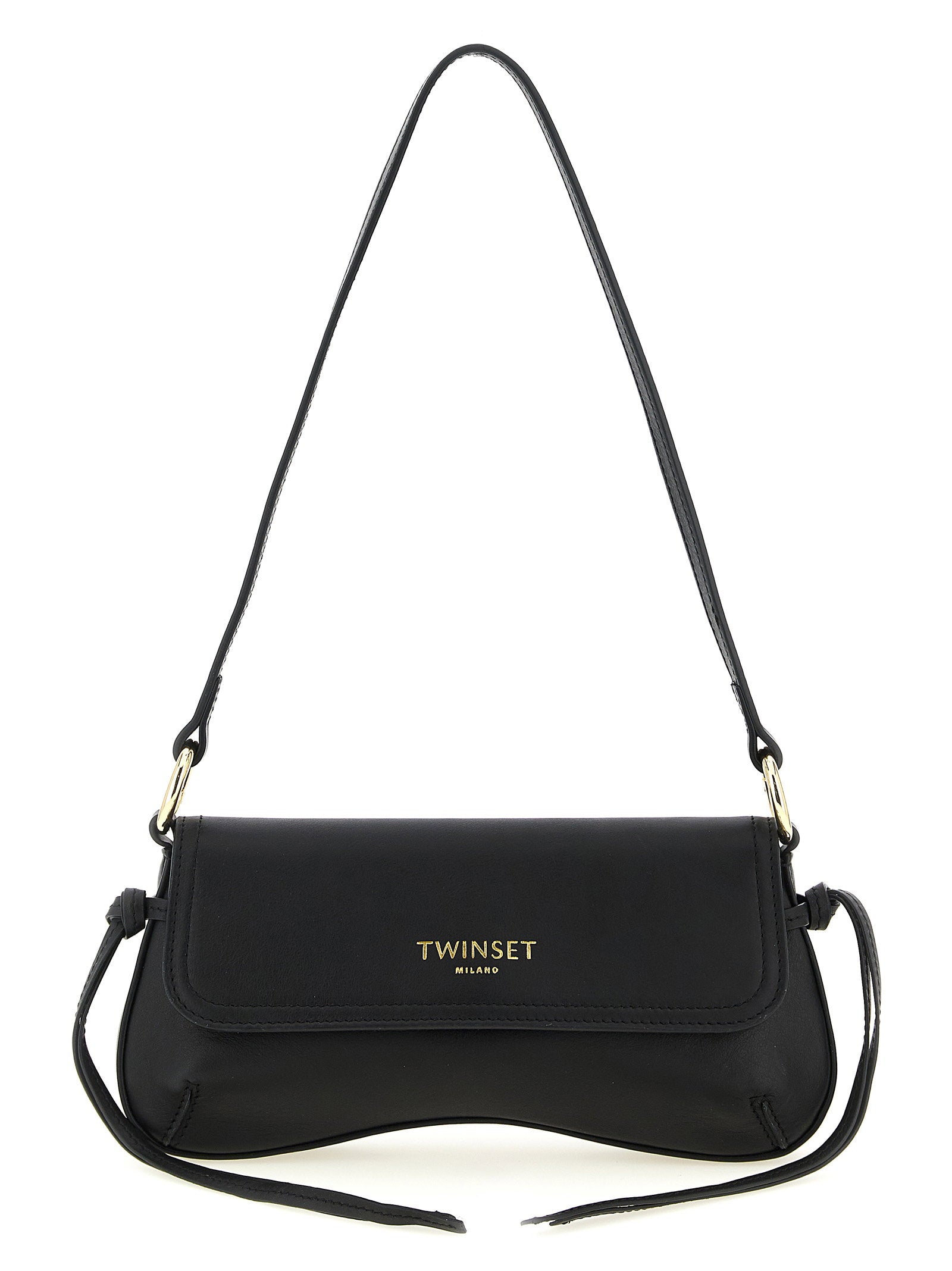 Twin Set Leather Shoulder Bag — Black by Twin-Set