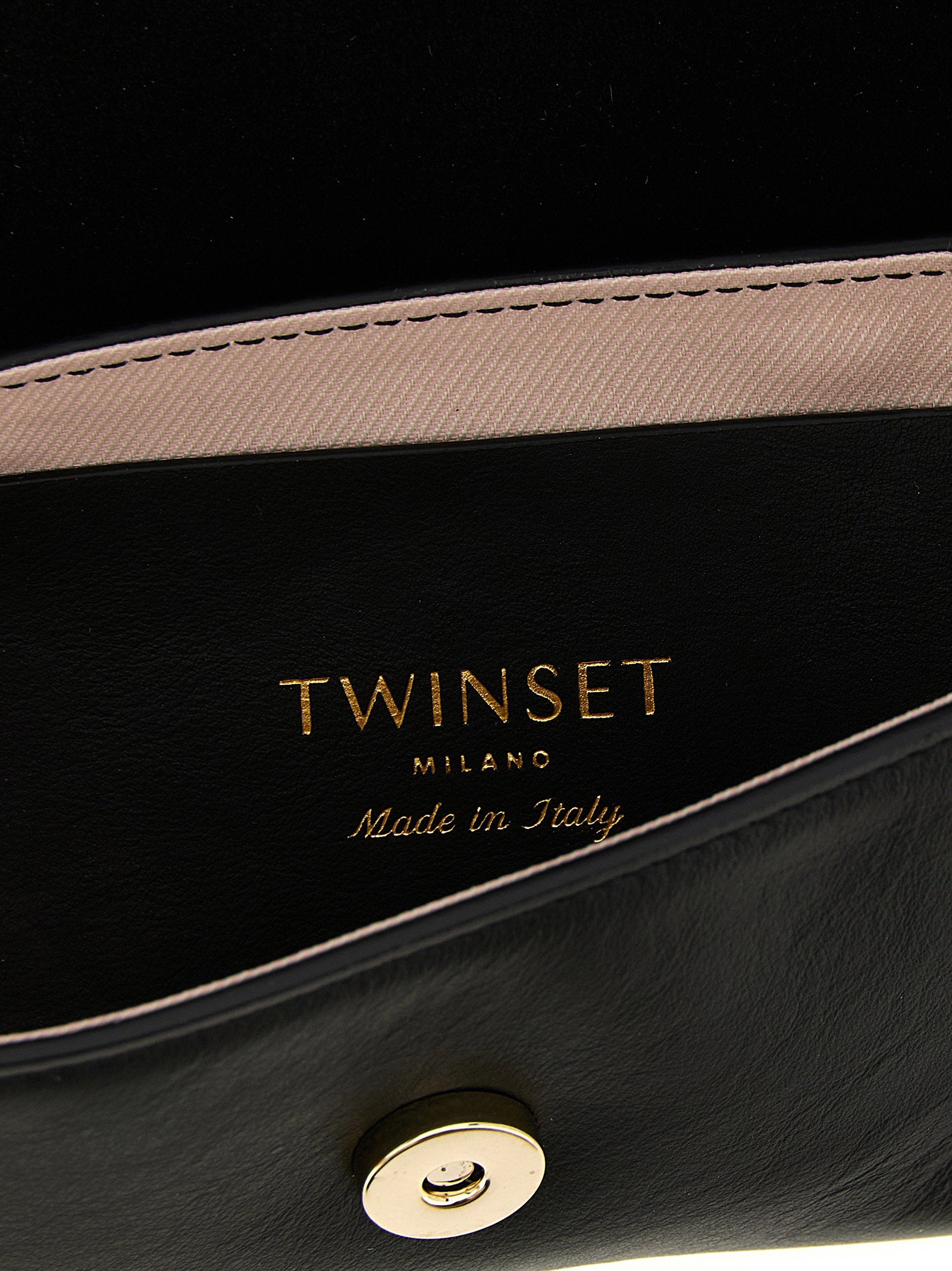 Twin Set Leather Shoulder Bag — Black, view 4
