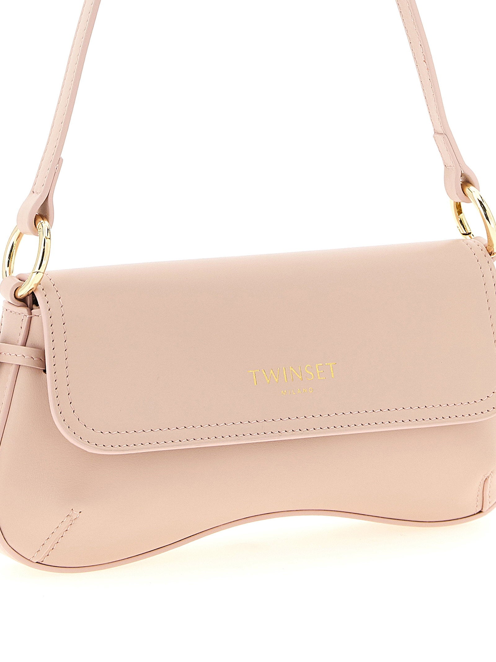 Twin Set Full Grain Nappa Calf Leather Shoulder Bag — blush, view 3