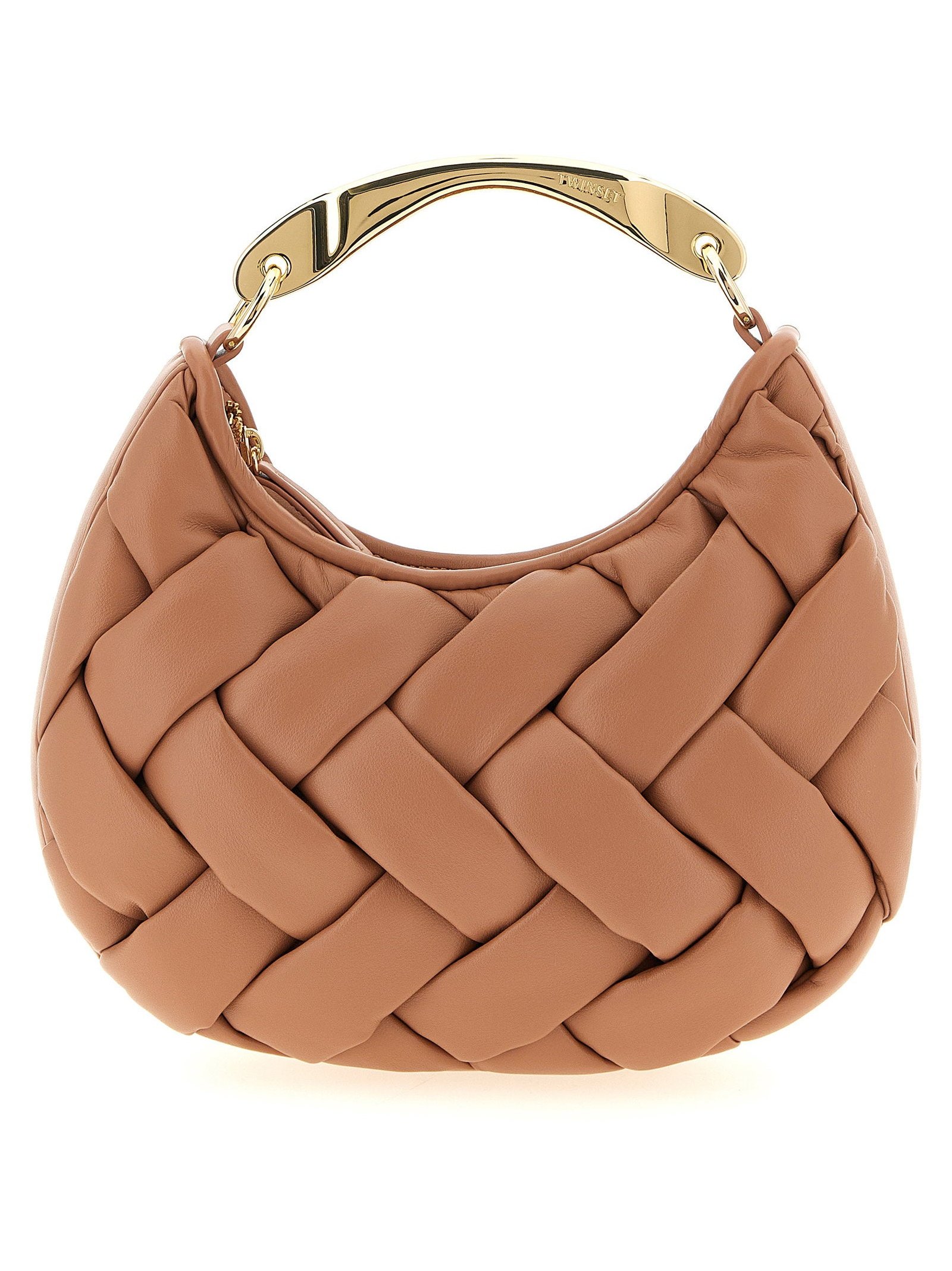 Twin Set Quilted Nappa Leather Shoulder Bag — Camel by Twin-Set