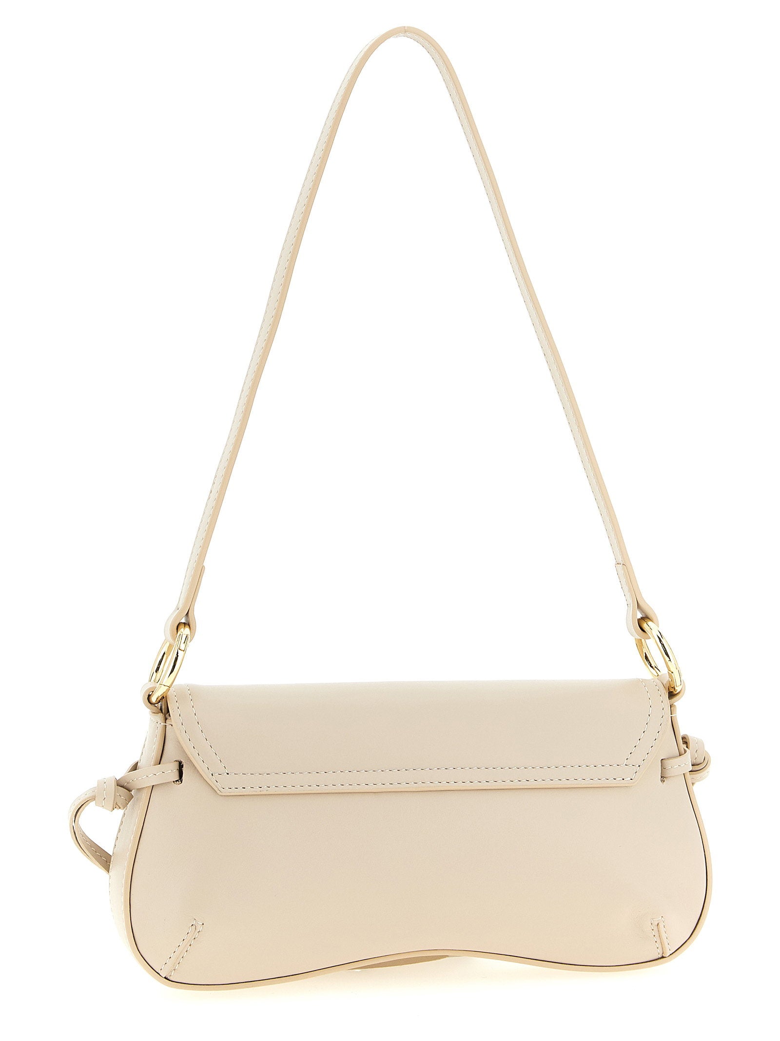 Twin Set Full Grain Nappa Leather Shoulder Bag — Cream, view 2