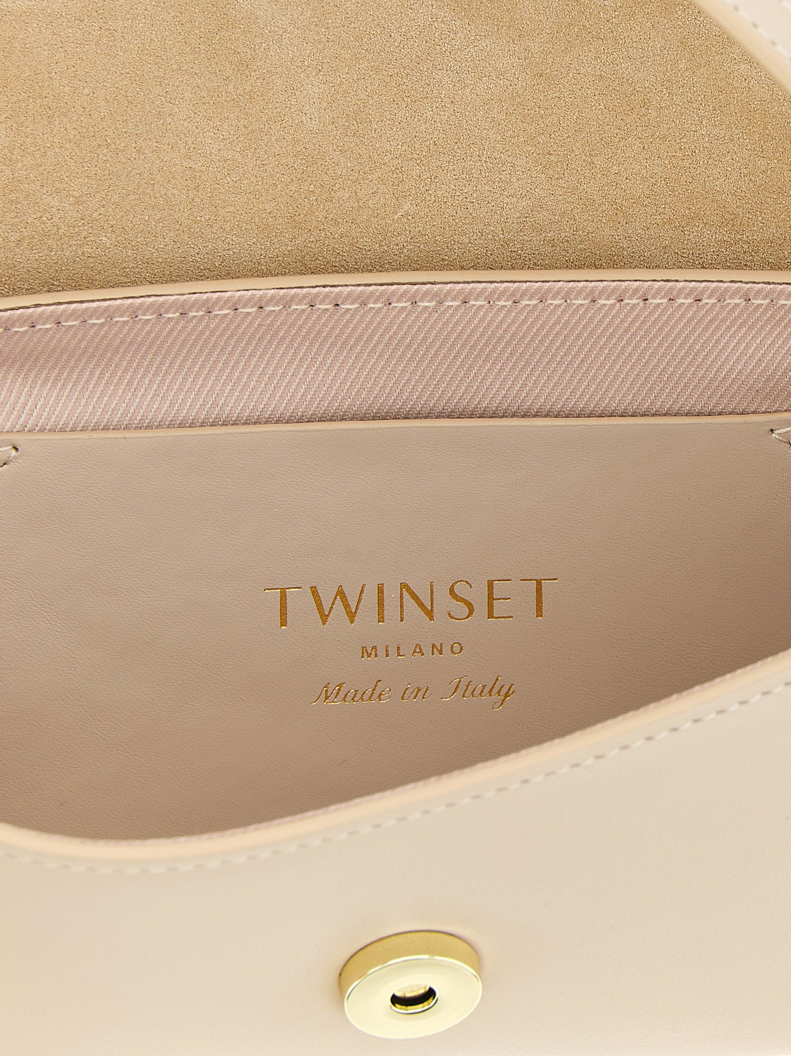 Twin Set Full Grain Nappa Leather Shoulder Bag — Cream, view 4