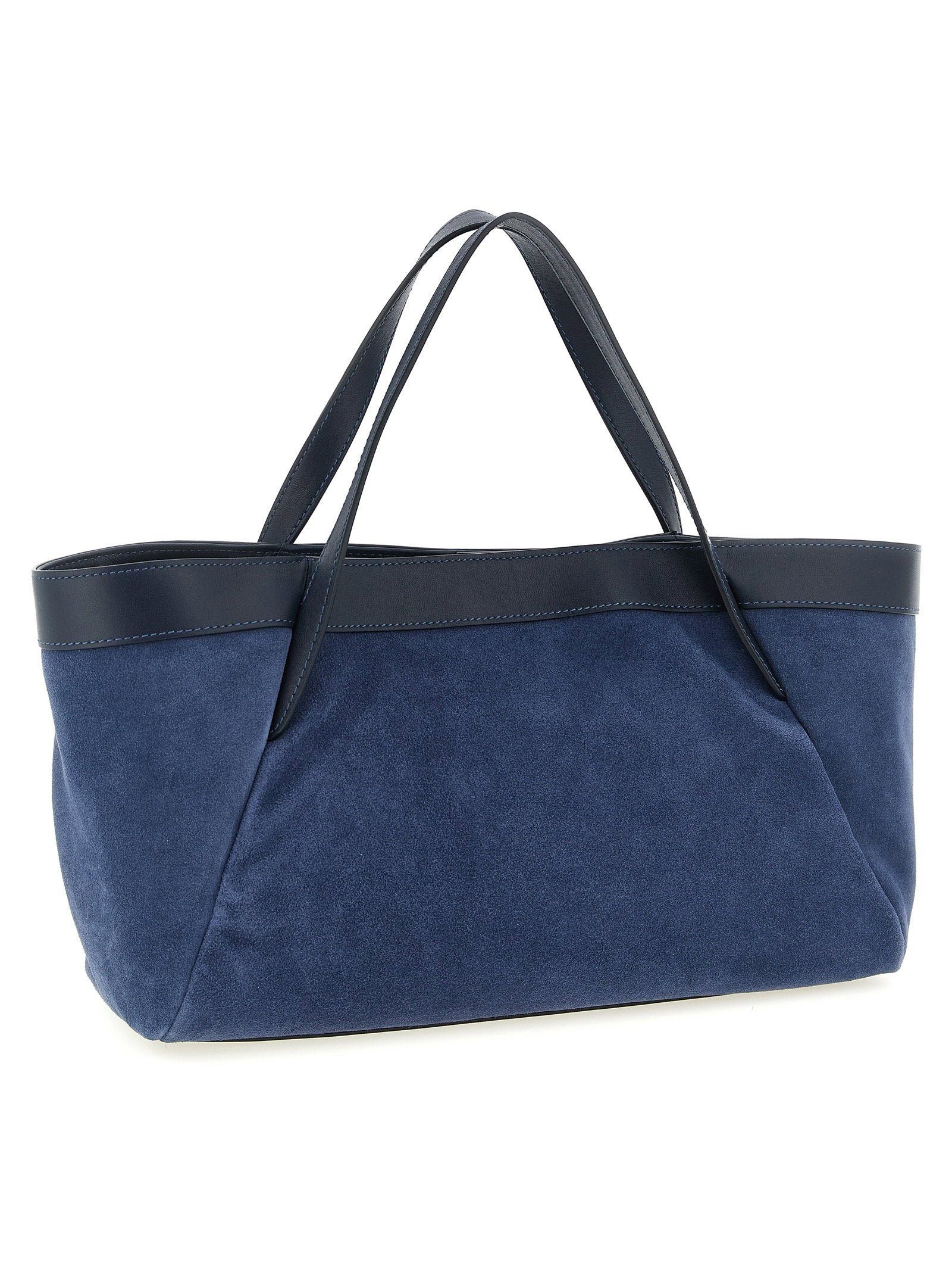 Twin Set Suede and Leather Shoulder Bag — Navy, view 2