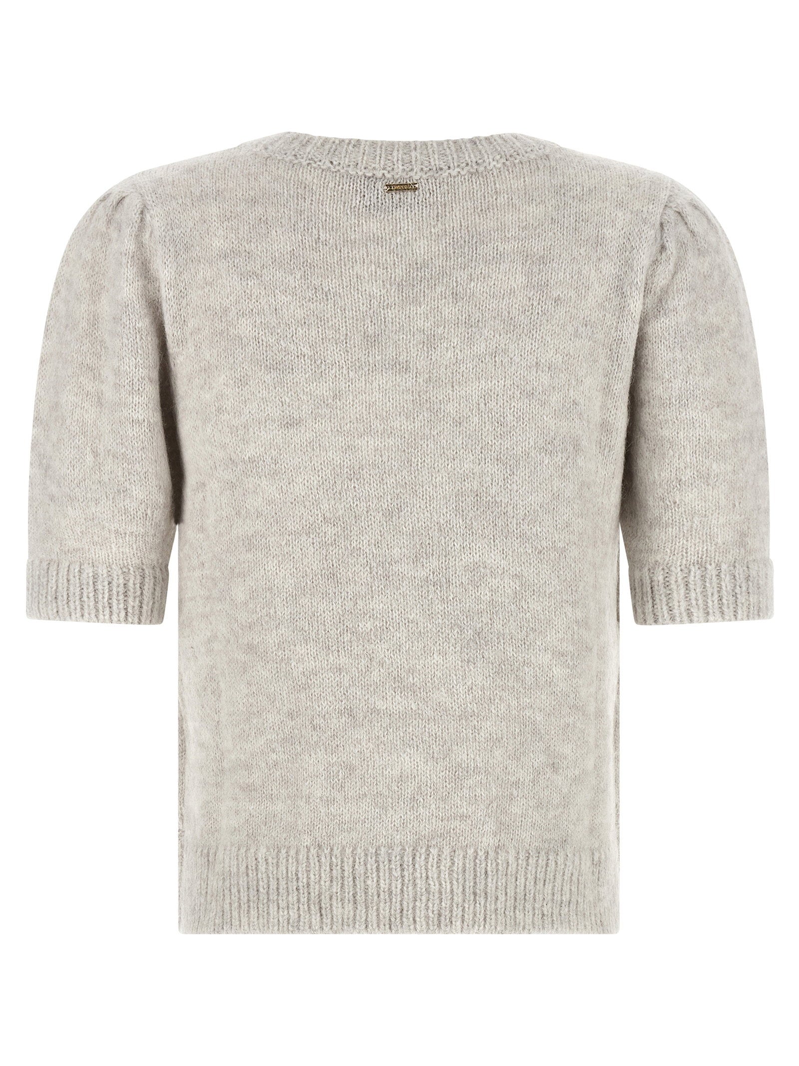 Twin Set Sequin Diamond Jacquard Sweater — Grey, view 2