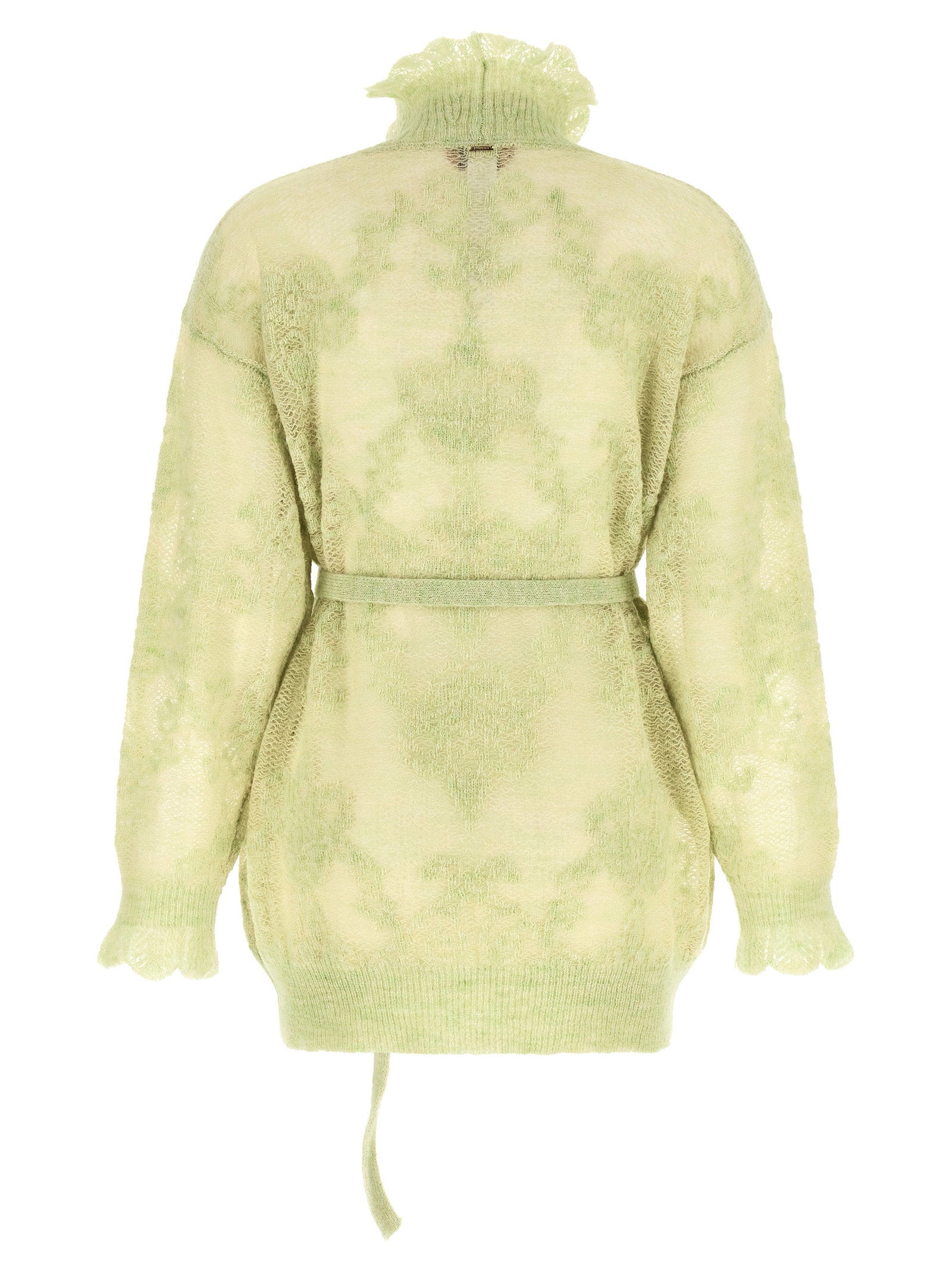 Twin Set Jacquard Alpaca-Blend Sweater — sage green, view 2