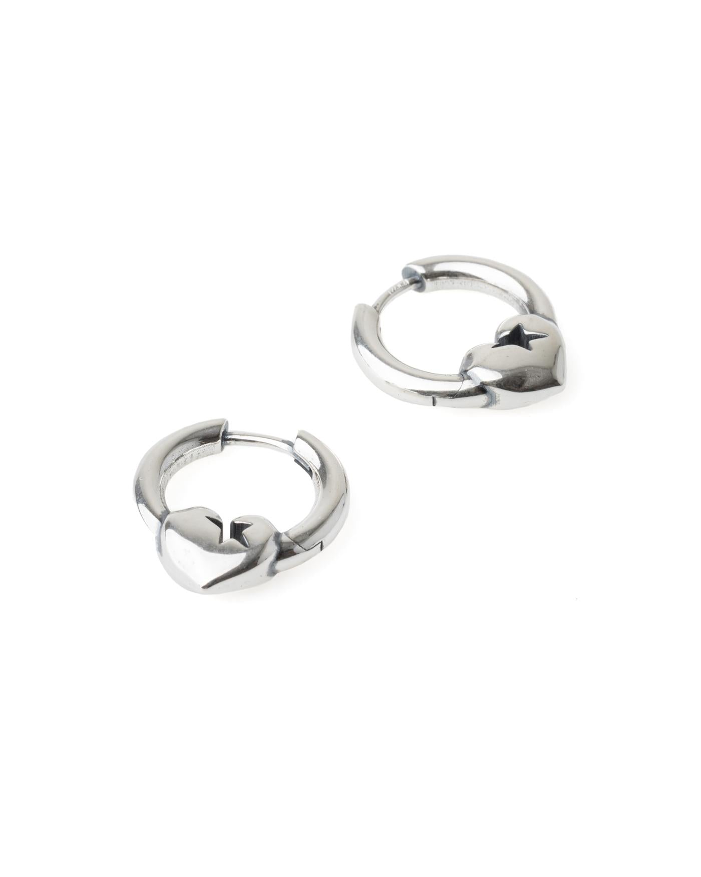 Twojeys Heart Logo Hoop Earrings — Silver by Twojeys