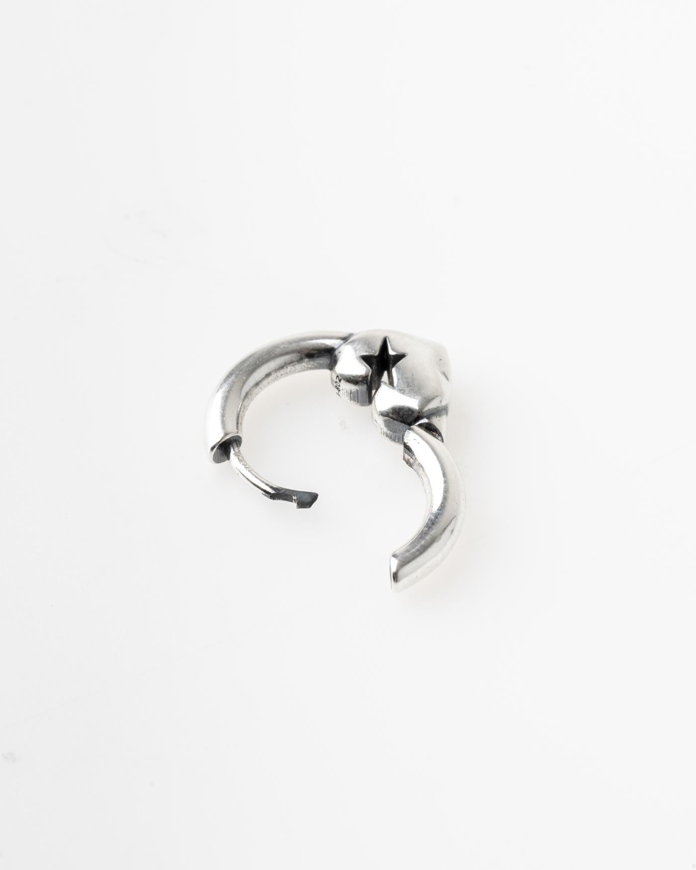 Twojeys Heart Logo Hoop Earrings — Silver, view 3
