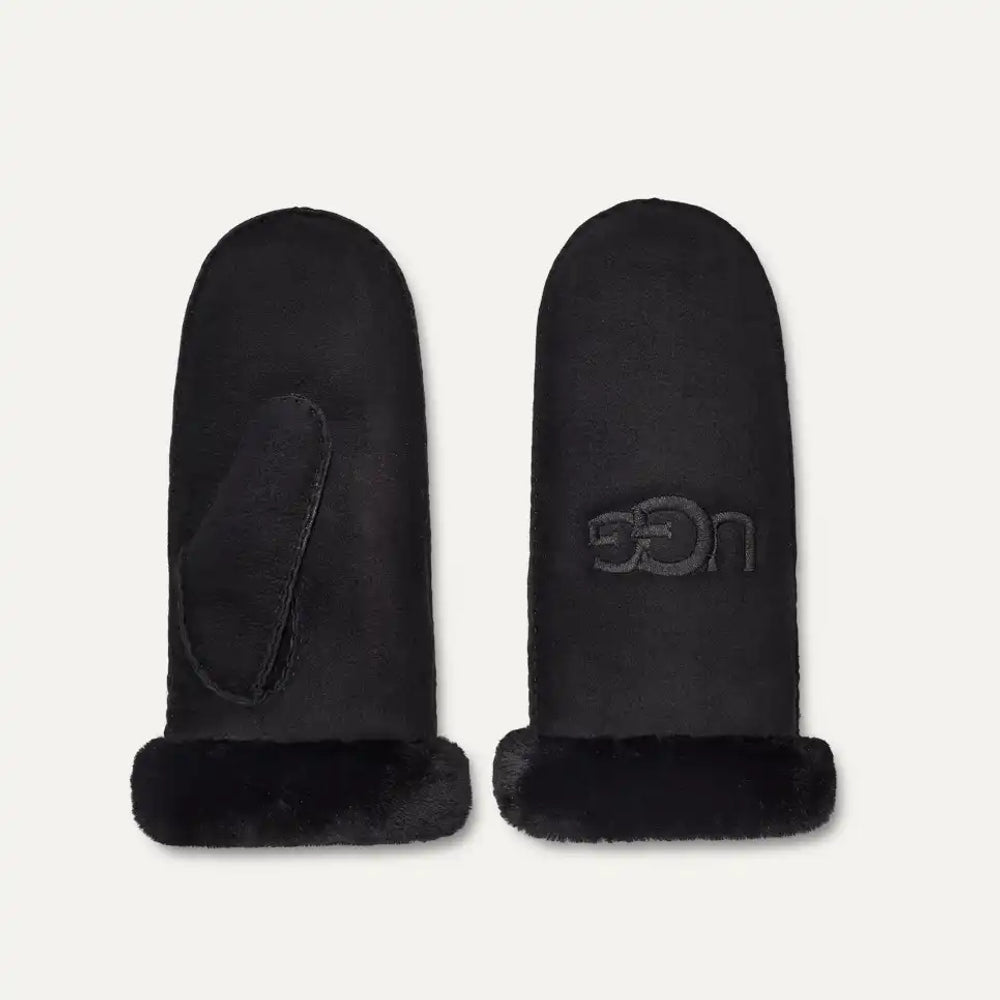UGG Sheepskin Mittens Gloves — Black, view 2