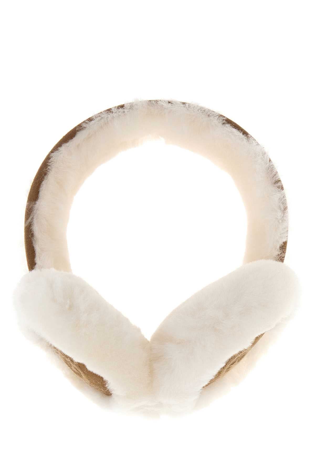 UGG W Camel Suede with Sheepskin Earmuffs — Beige by UGG