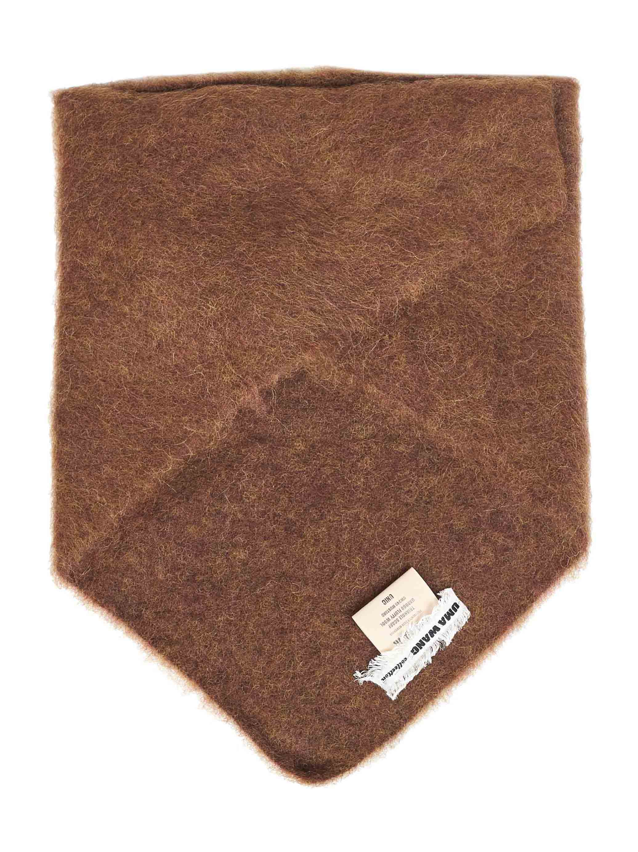 Uma Wang Alpaca-Blend Triangular Scarf — Brown, view 2