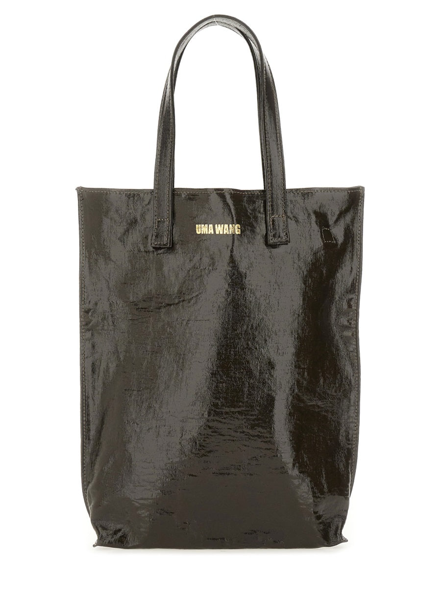 Uma Wang Linen-Blend Tote Bag — Brown, view 3