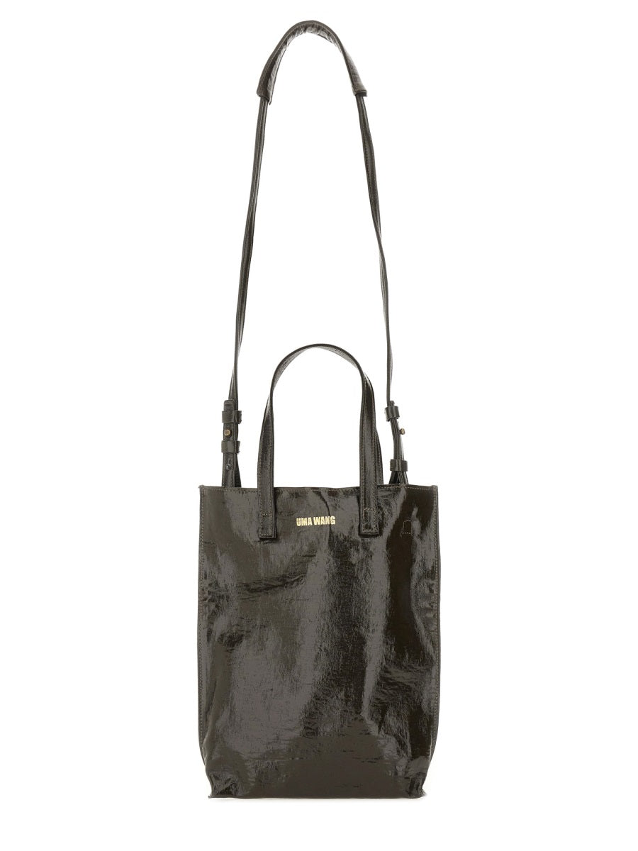 Uma Wang Linen-Blend Tote Bag — Brown, view 4