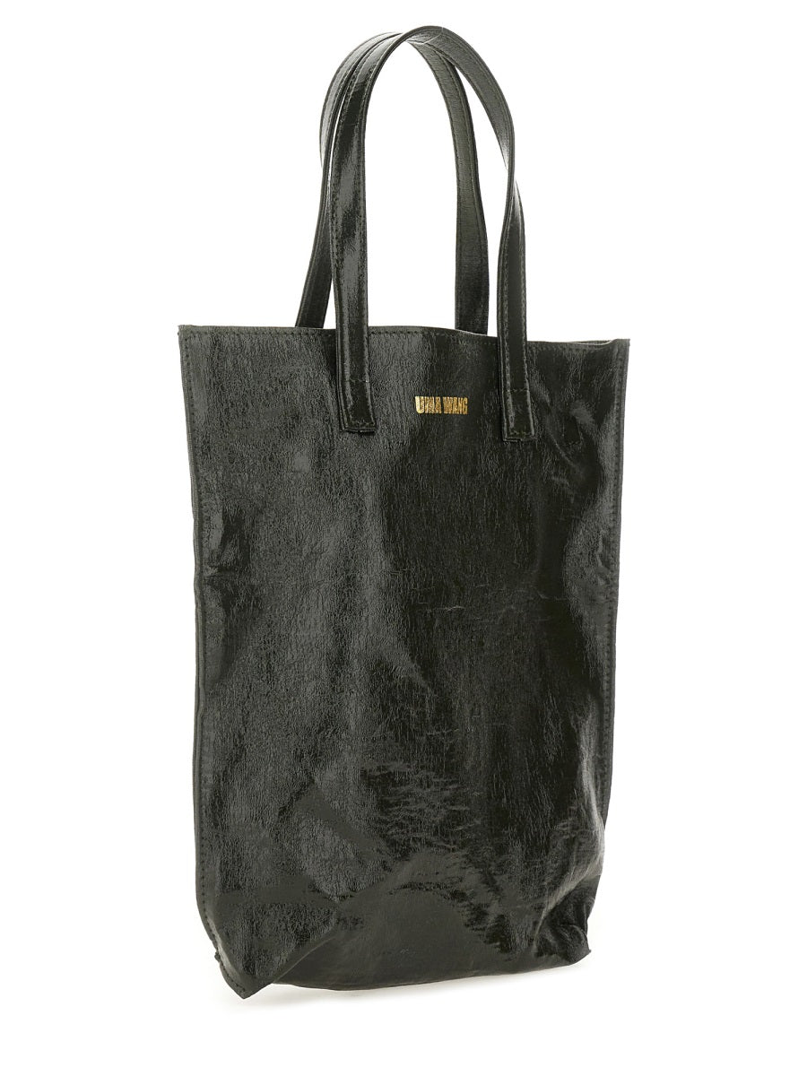 Uma Wang Linen and Polyurethane Blend Tote Bag — Green by Uma Wang