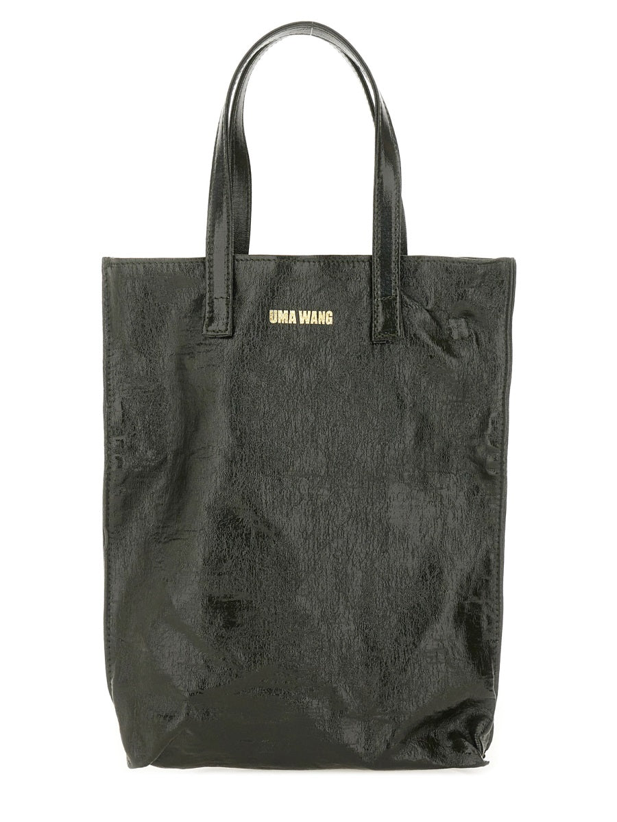 Uma Wang Linen and Polyurethane Blend Tote Bag — Green, view 3
