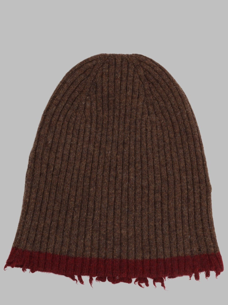 Uma Wang UK0051_UW067 Ribbed Cashmere Beanie — Brown, view 2