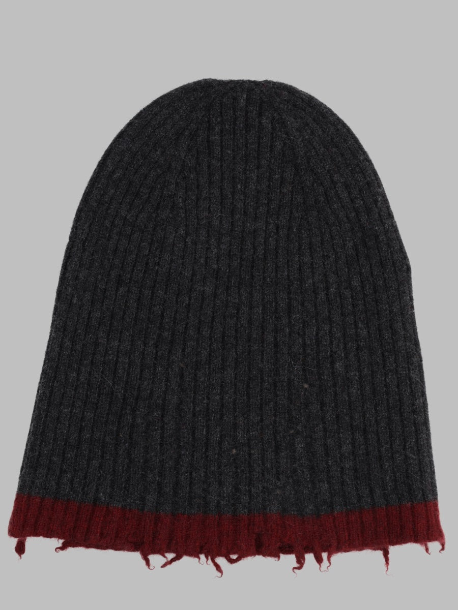 Uma Wang UK0051_UW894 Ribbed Cashmere Beanie — Charcoal by Uma Wang