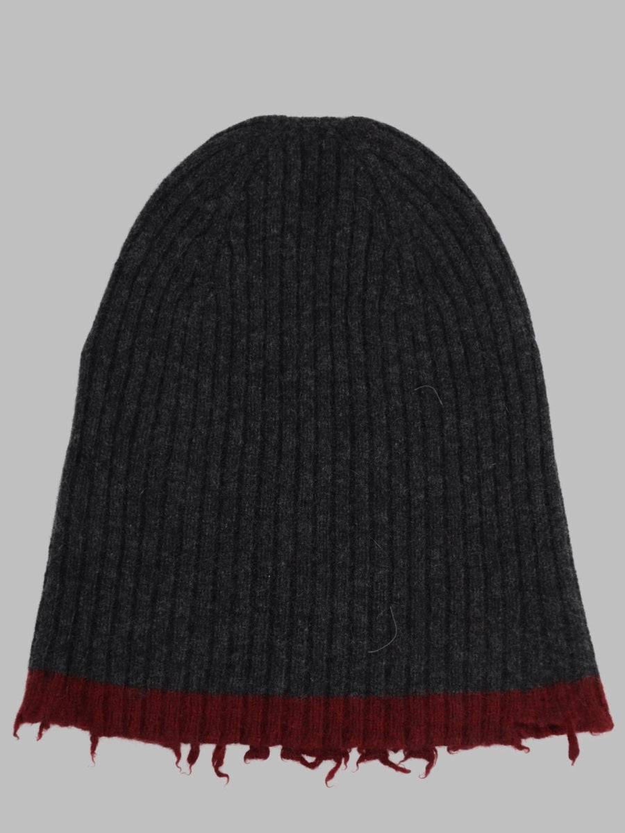 Uma Wang UK0051_UW894 Ribbed Cashmere Beanie — Gray, view 2