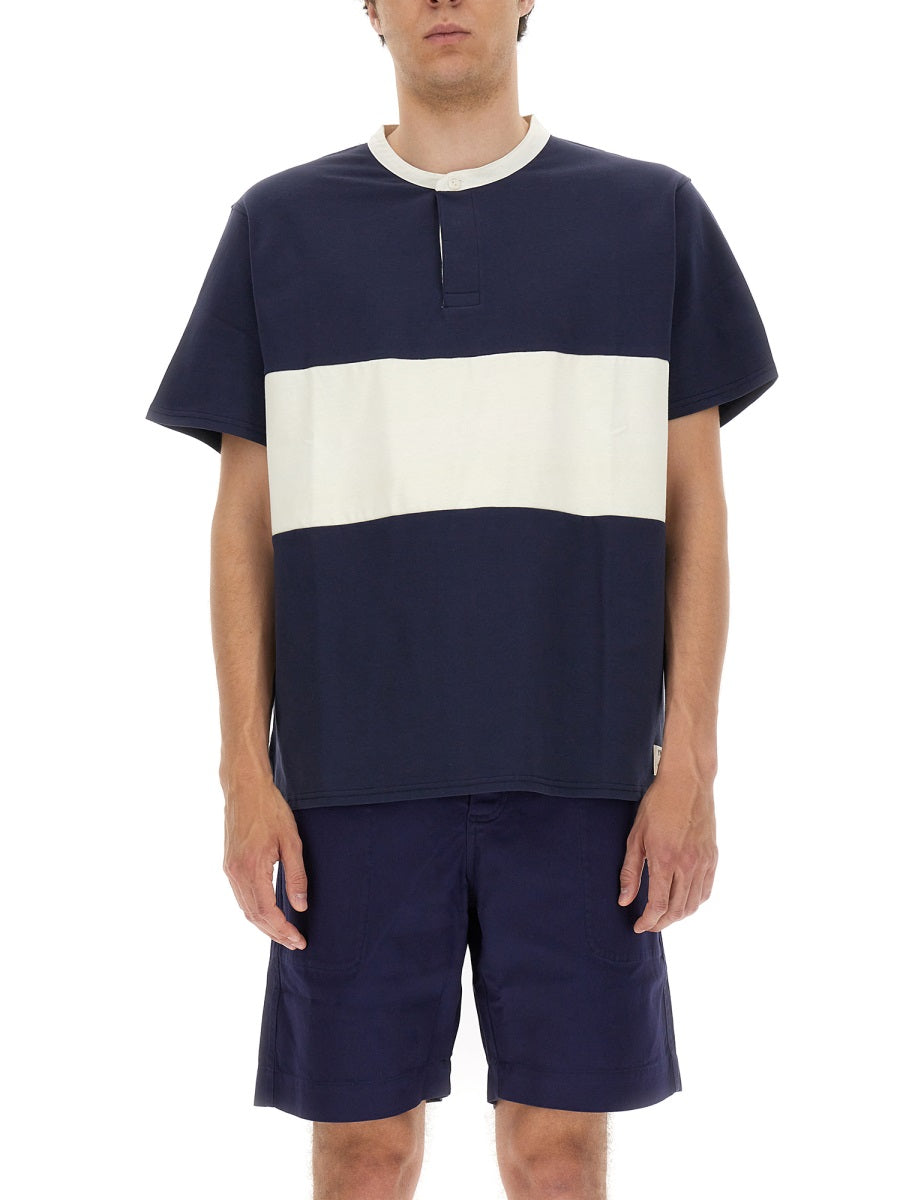 Umbro Cotton Henley T-Shirt — Blue, view 2
