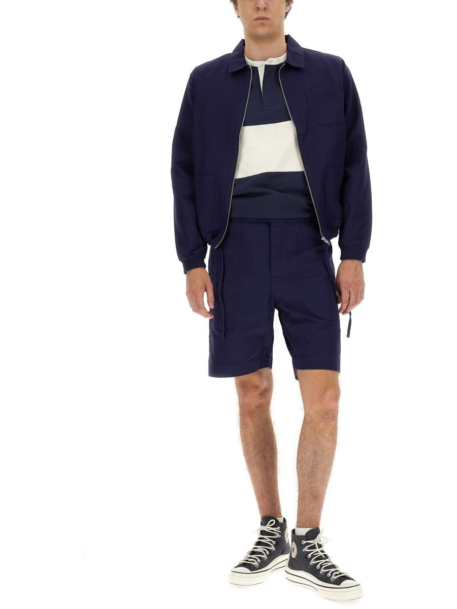 Umbro Logo Patch Cotton Jacket — Blue, view 3