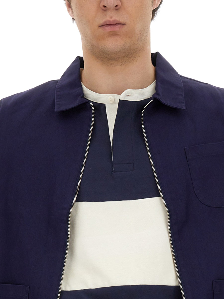 Umbro Logo Patch Cotton Jacket — Blue, view 4