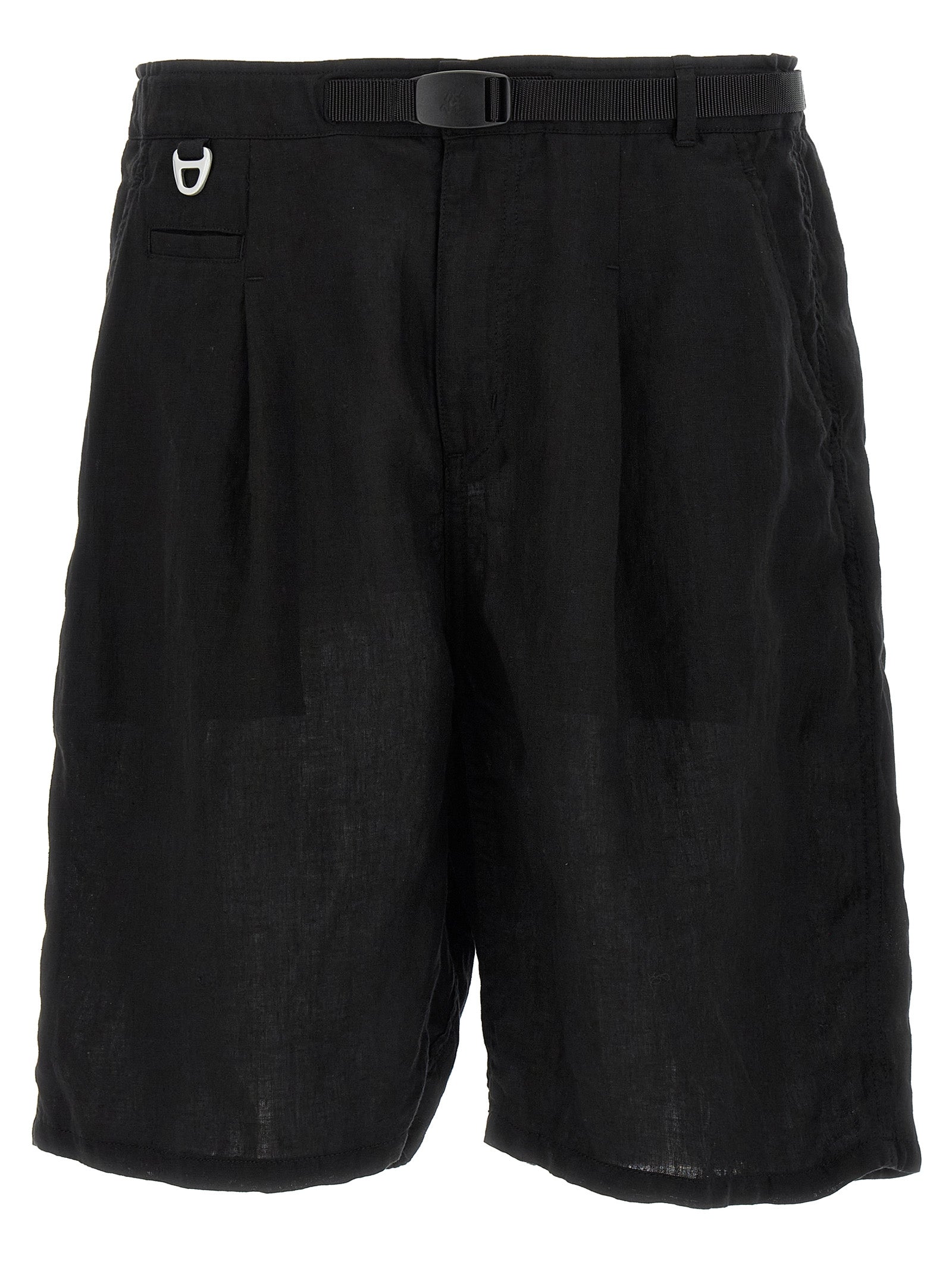 Undercover Garment-Dyed Linen Bermuda Shorts — Black by Undercover