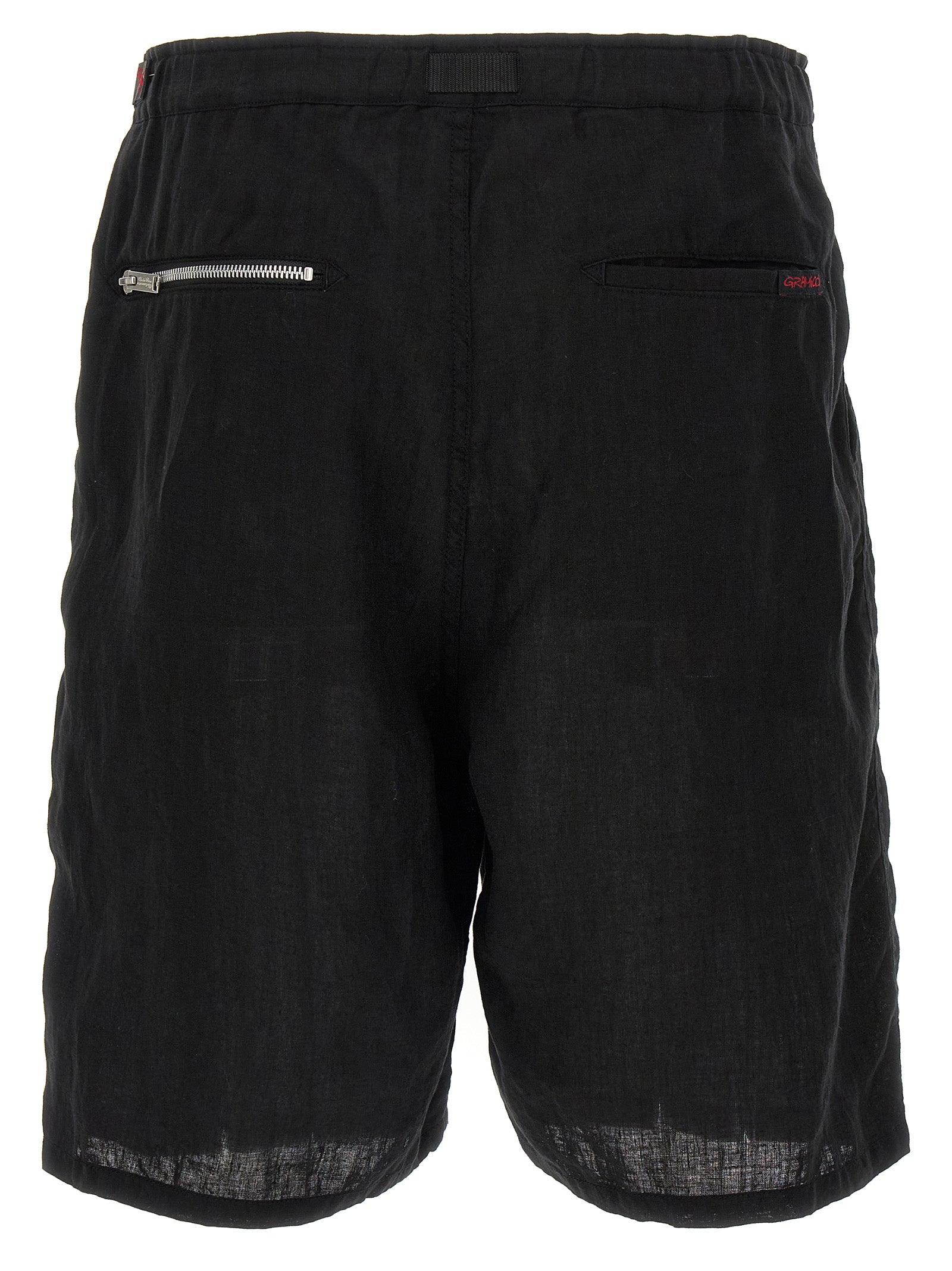 Undercover Garment-Dyed Linen Bermuda Shorts — Black, view 2