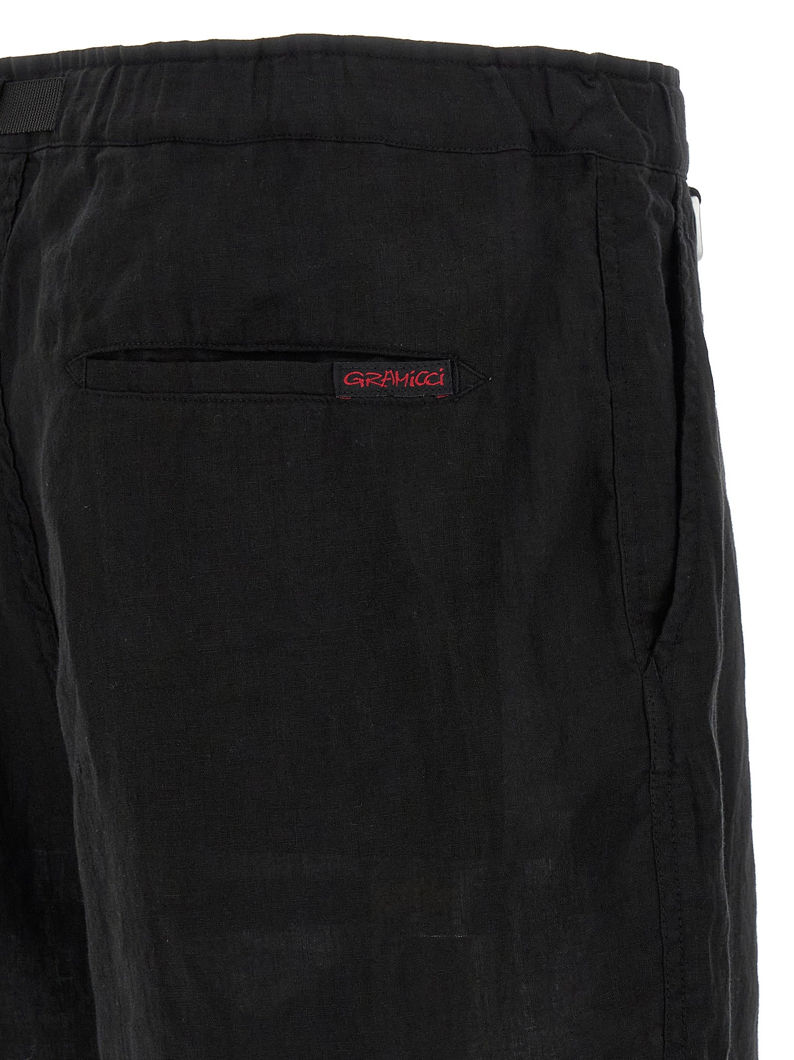 Undercover Garment-Dyed Linen Bermuda Shorts — Black, view 4