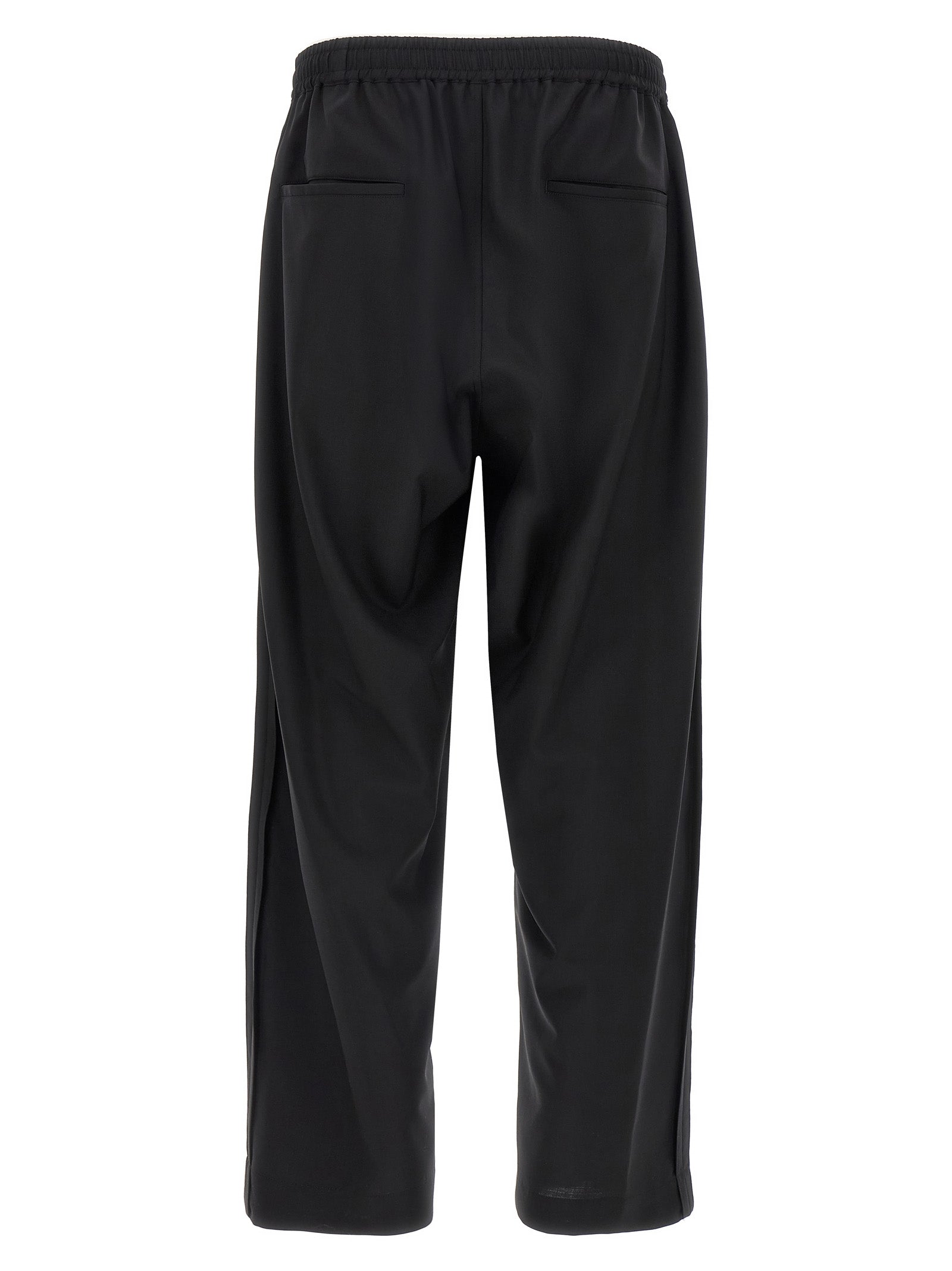 Undercover Wool-Blend Wide-Leg Joggers — Black, view 2