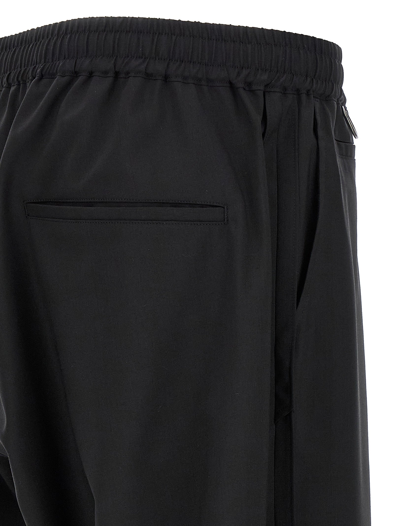Undercover Wool-Blend Wide-Leg Joggers — Black, view 4