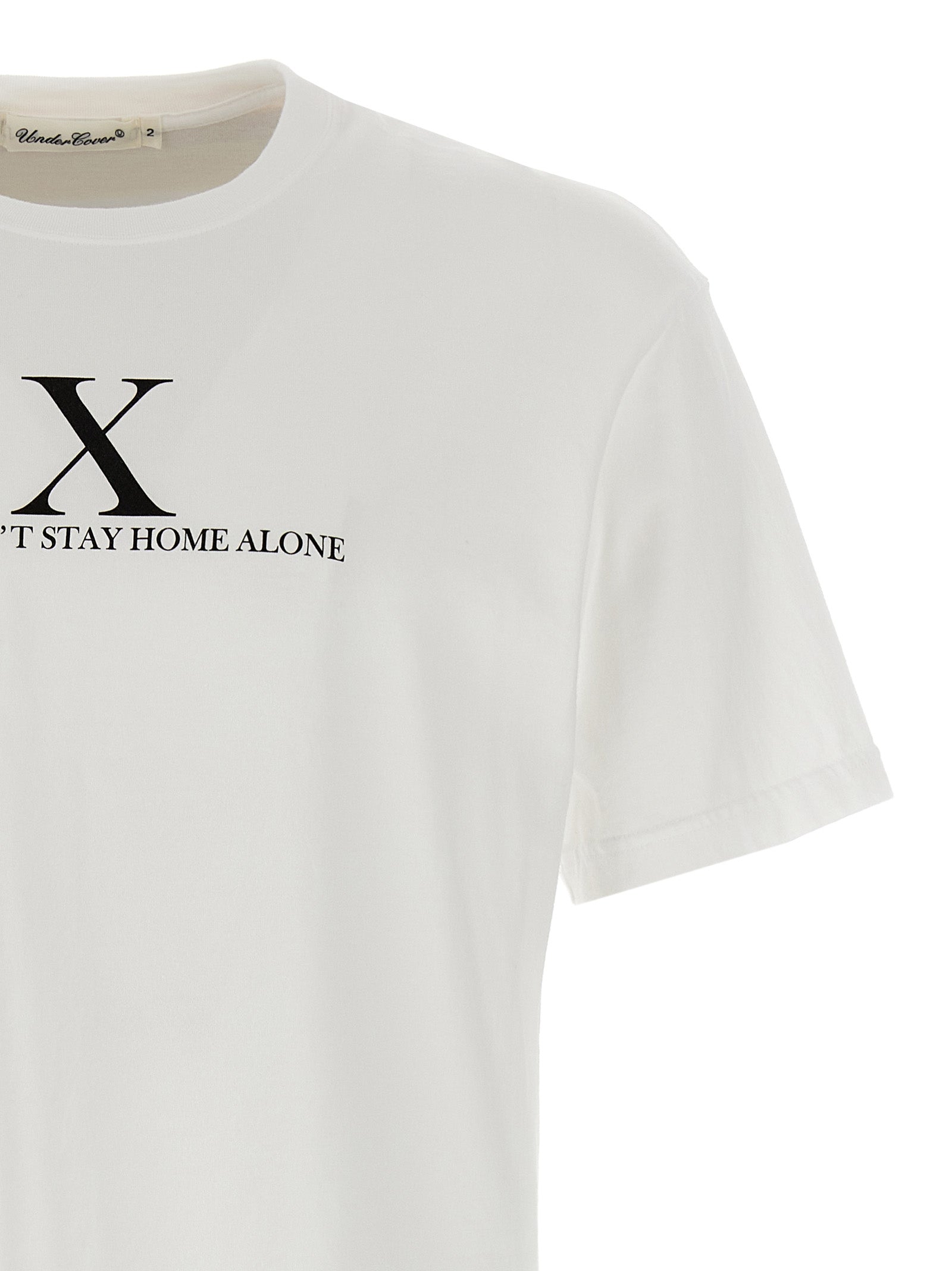 Undercover Logo-Text Graphic Cotton T-Shirt — White, view 3