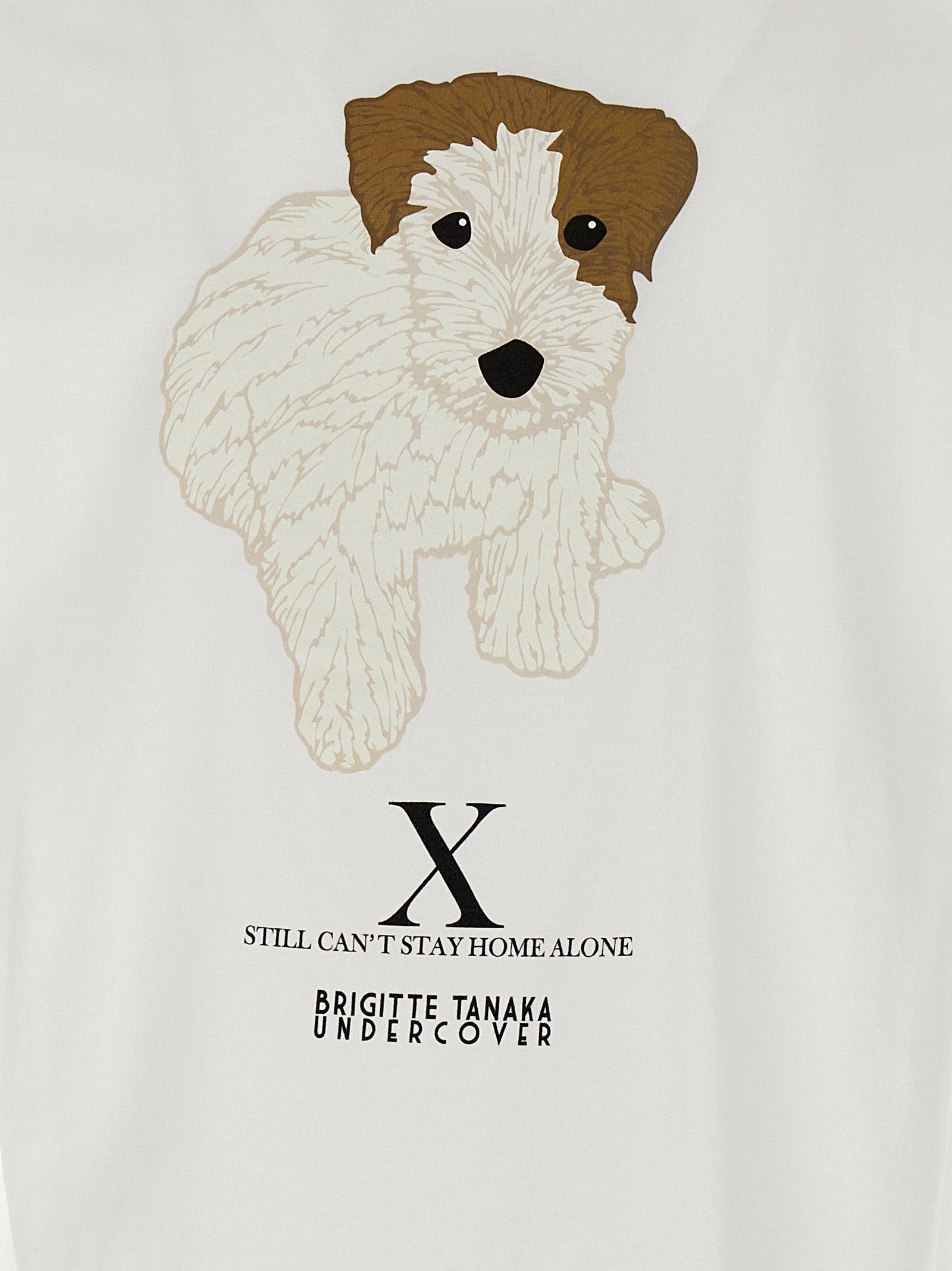 Undercover Logo-Text Graphic Cotton T-Shirt — White, view 4