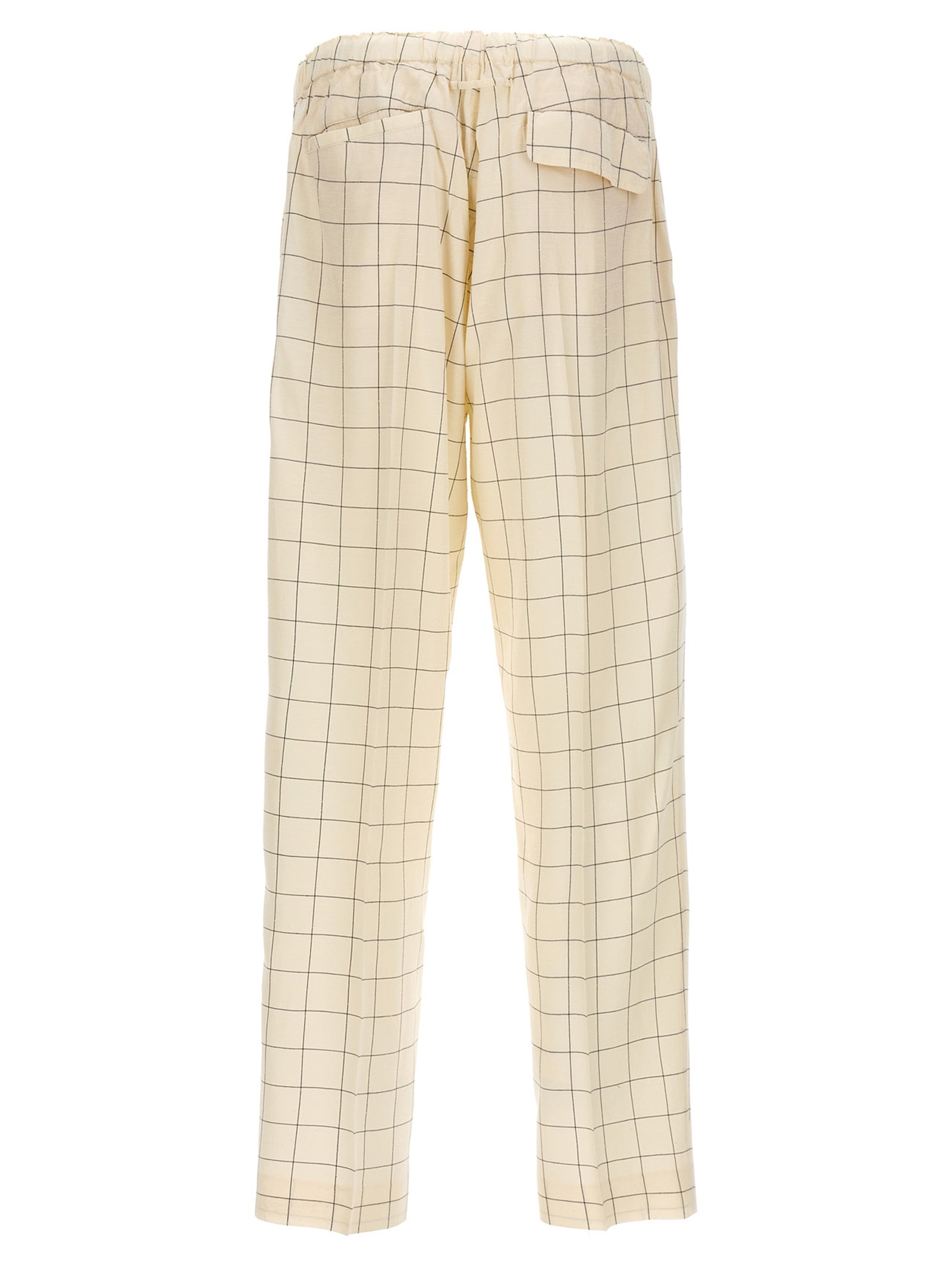 Undercover Checkered Rayon-Blend Trousers — Beige, view 2