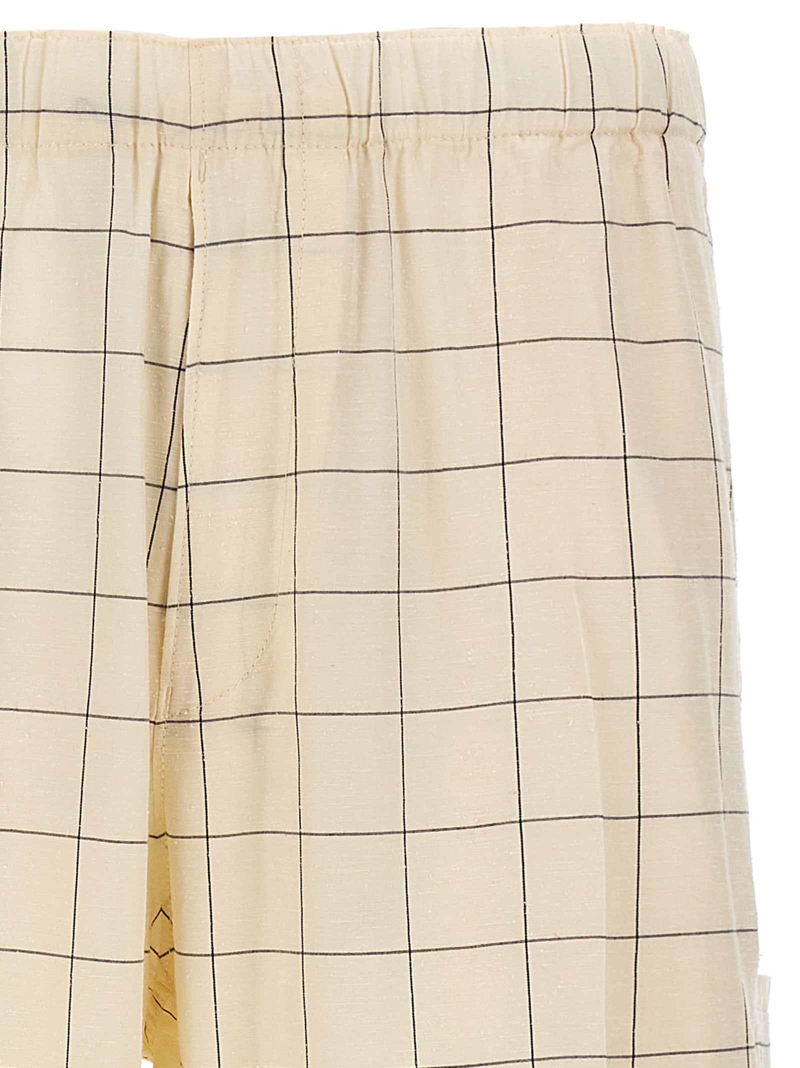 Undercover Checkered Rayon-Blend Trousers — Beige, view 3