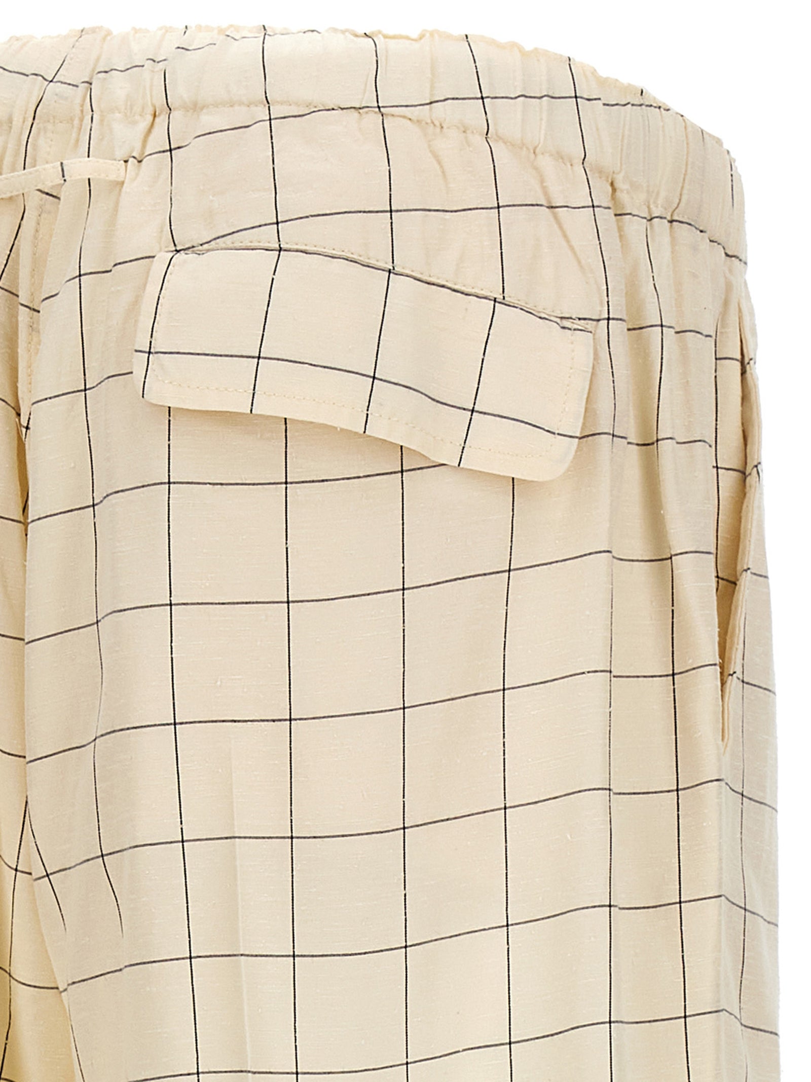 Undercover Checkered Rayon-Blend Trousers — Beige, view 4