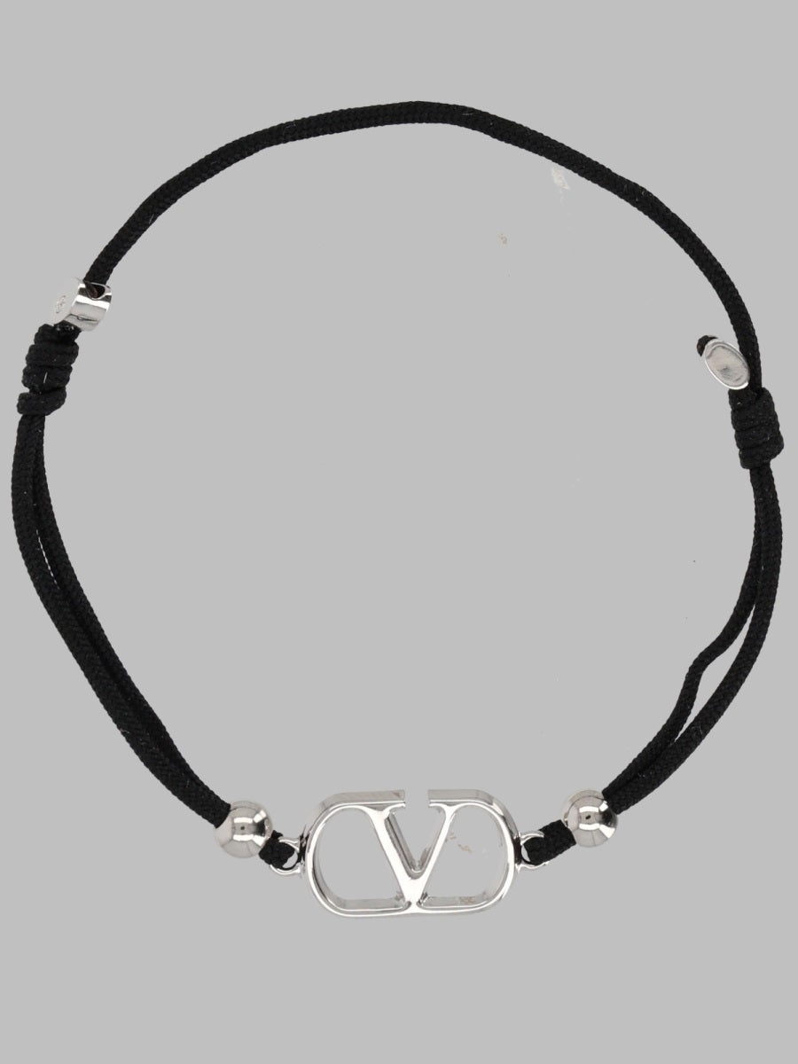 Valentino Garavani VLogo Signature Cord Bracelet — Black by Valentino Garavani